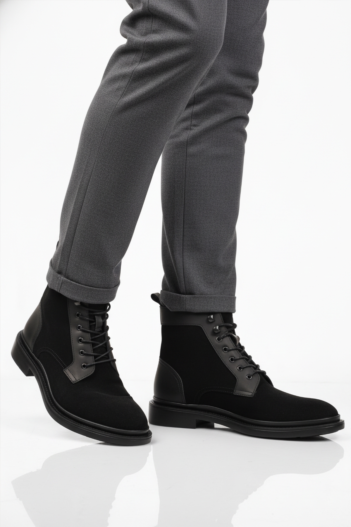 A Spor A Spor Aspor Siyah Süet Hakiki Deri Bağcıklı Erkek Klasik Bot | Flo Siyah - 2. görsel