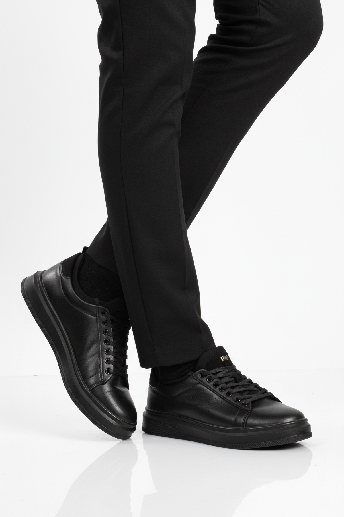 Siyah Bağcıklı Erkek Sneaker - Görsel 2