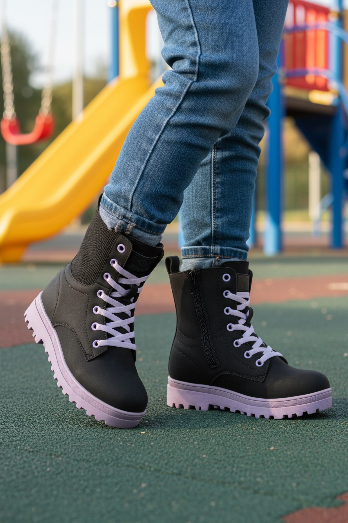 A Spor A Spor Çok Renkli Aspor Siyah Lila İçi Polarlı Kız Çocuk Bot | Flo Çok Renkli - 4. görsel