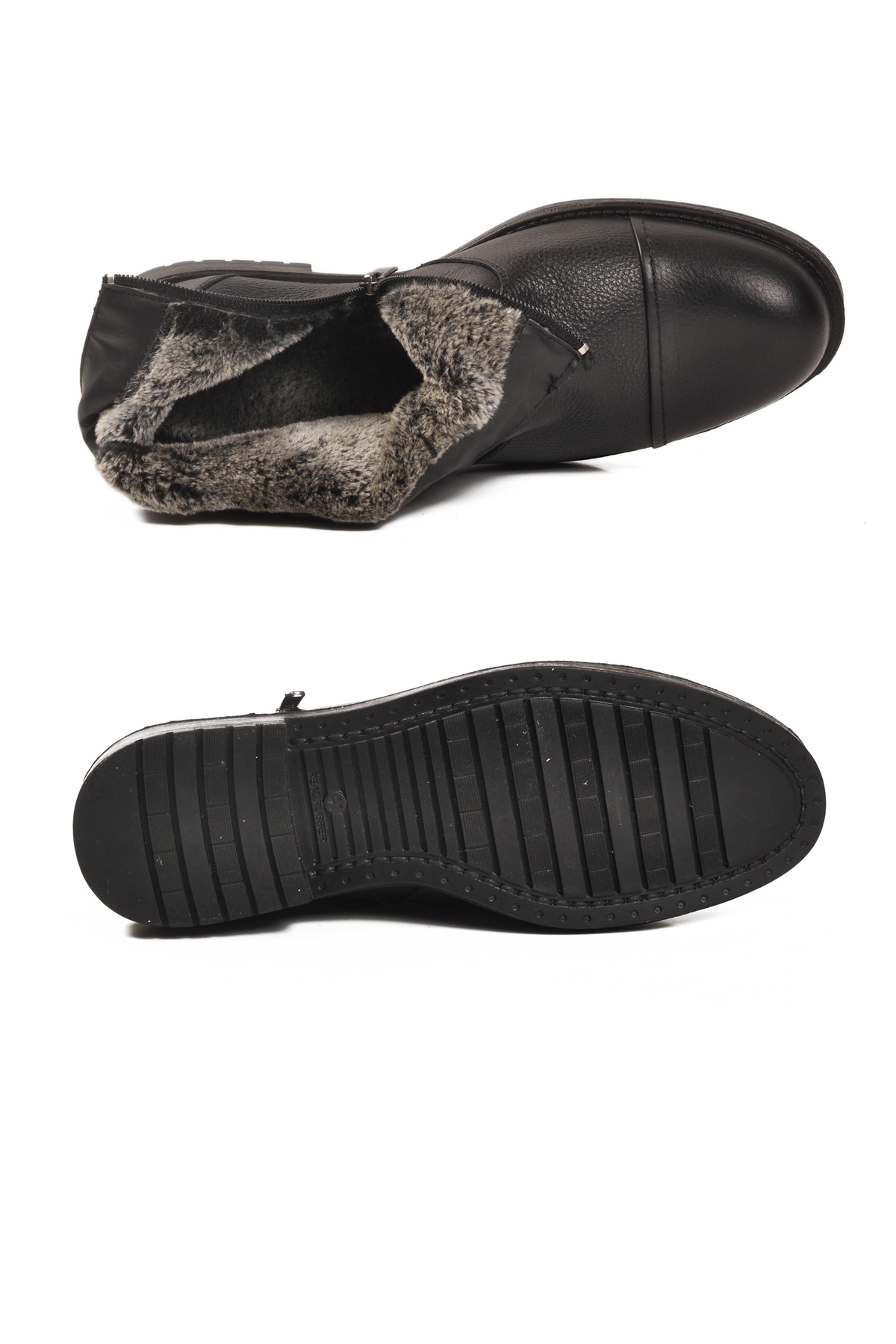 A Spor A Spor Aspor Siyah Hakiki Deri Kürklü Erkek Bot | Flo Siyah - 6. görsel