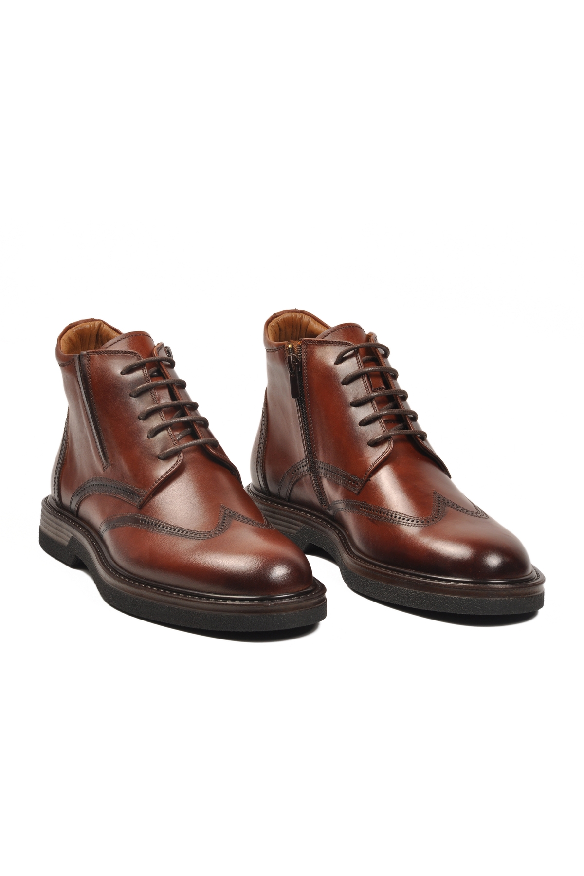 A Spor A Spor Aspor Taba İçi Dışı Hakiki Deri Fermuarlı Erkek Klasik Bot | Flo Taba - 4. görsel