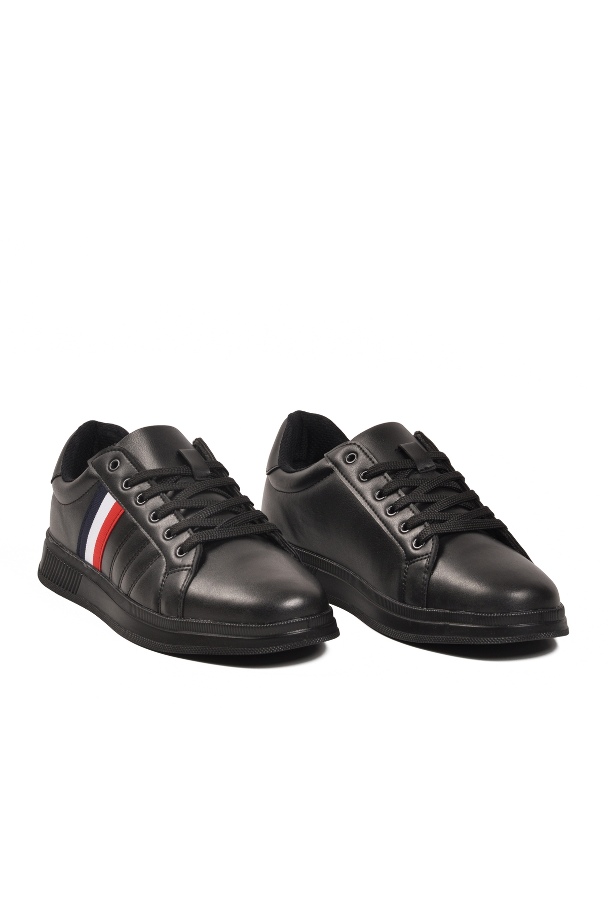 Siyah Siyah Bağcıklı Erkek Sneaker - Görsel 4