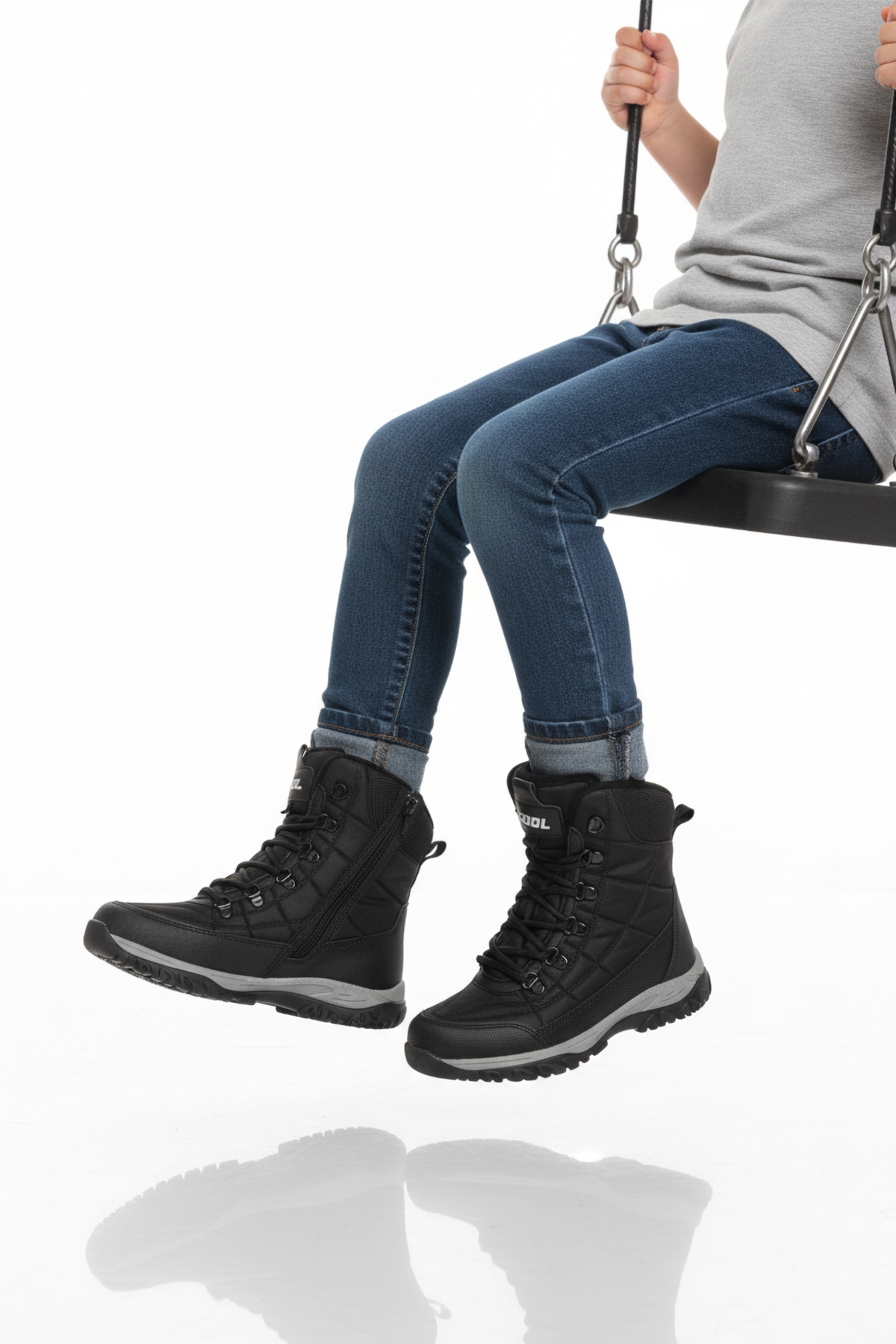 Cool Cool Siyah Polarlı Unisex Çocuk Düz Bot | Flo Siyah - 2. görsel