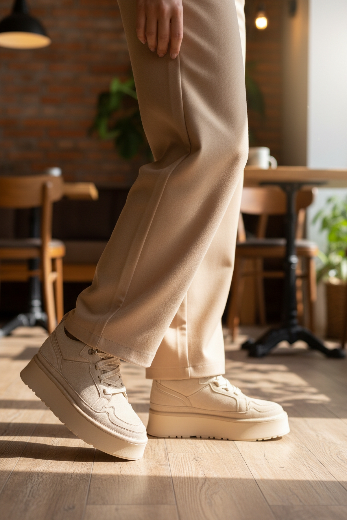 A Spor A Spor Aspor Bej Süet Polarlı Bağcıklı Kadın Düz Bot | Flo Bej - 4. görsel