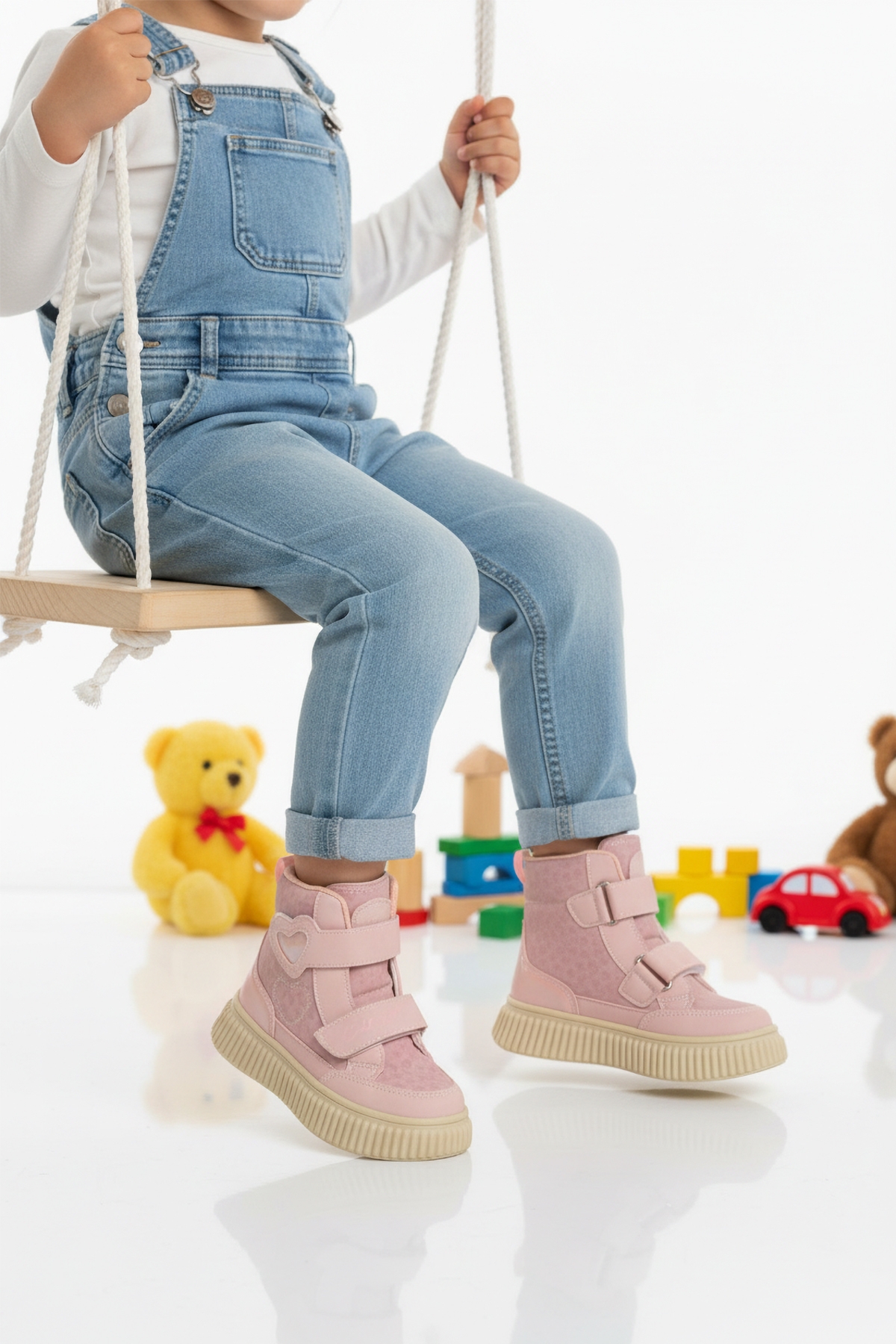 Cool Cool Pembe Pudra Cırtlı Desenli Kız Çocuk Düz Bot | Flo Pembe - 2. görsel