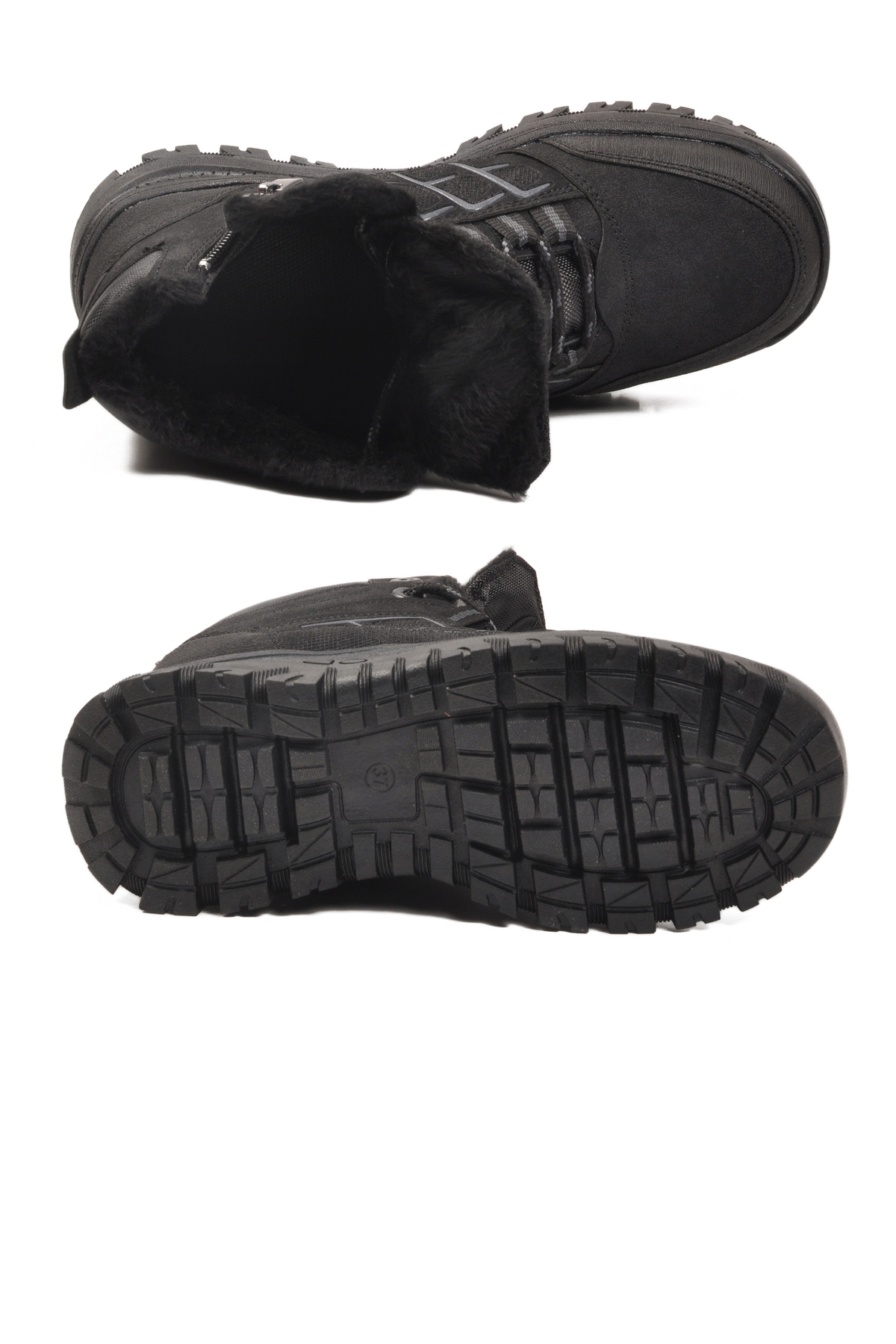 Siyah Suni Deri Erkek Outdoor Bot - Görsel 6