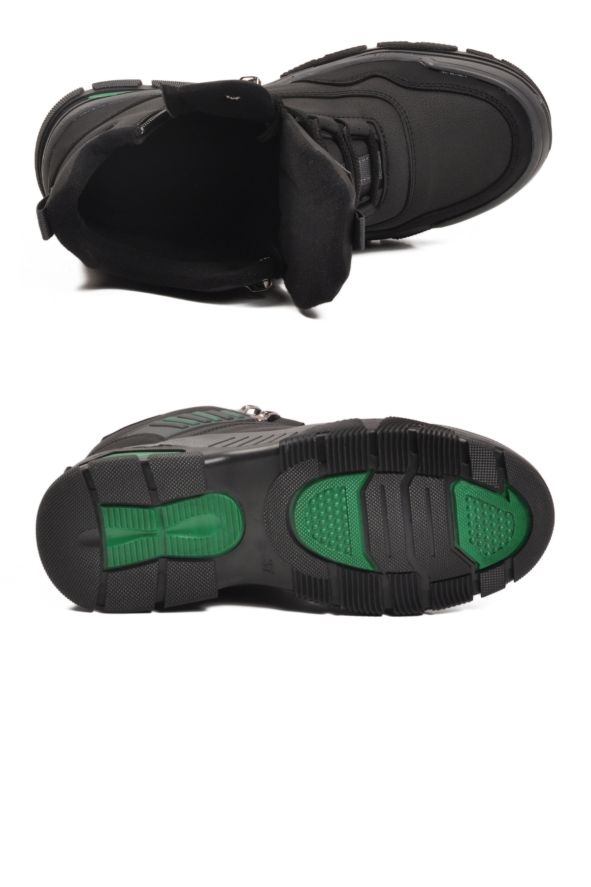 A Spor A Spor Aspor Siyah Yeşil Fermuarlı Unisex Outdoor Bot Outdoor Ayakkabı | Flo Siyah - 6. görsel