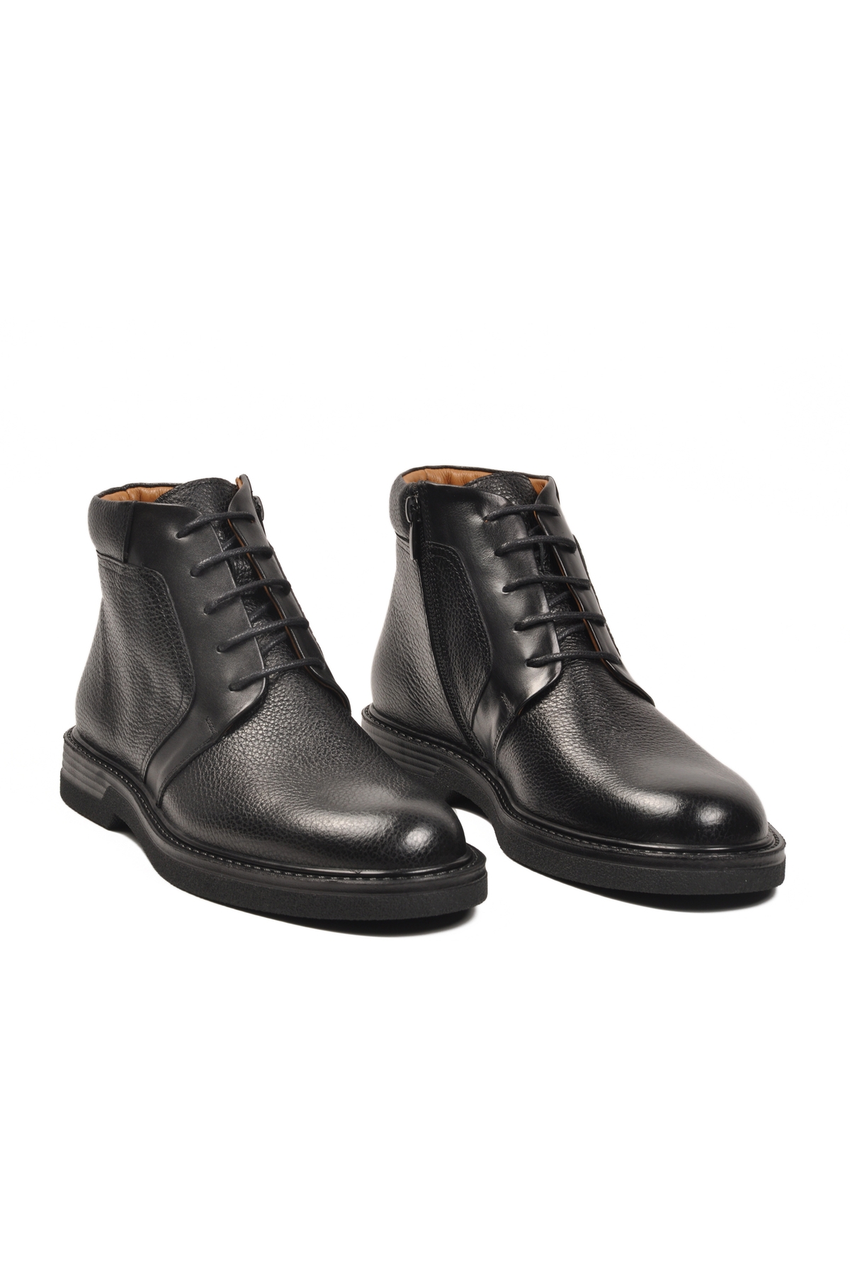 A Spor A Spor Aspor Siyah İçi Dışı Hakiki Deri Fermuarlı Erkek Bot | Flo Siyah - 4. görsel