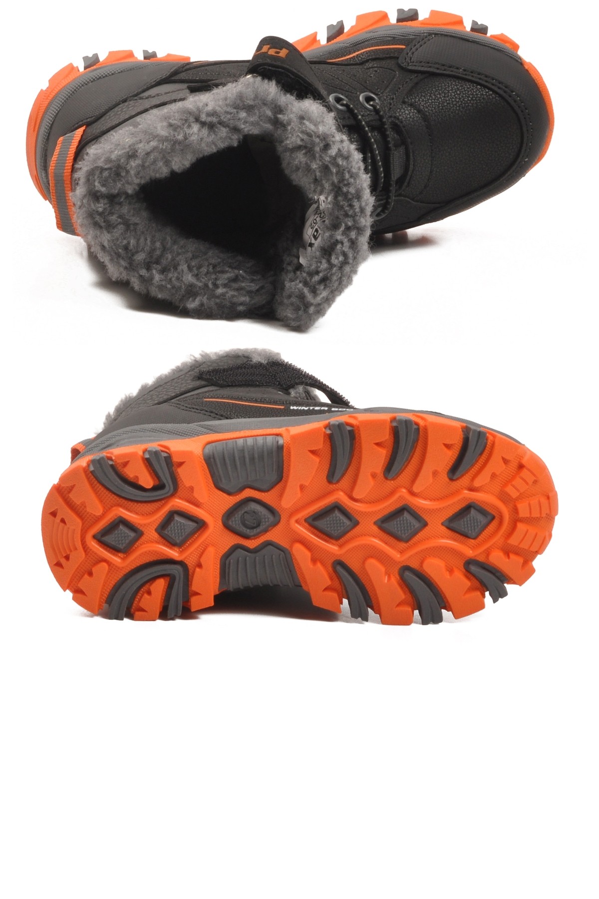 A Spor A Spor Aspor Siyah Turuncu Kürklü Cırtlı Erkek Çocuk Düz Bot | Flo Siyah - 6. görsel