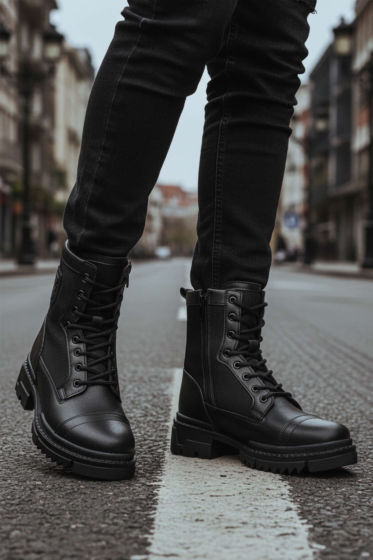 A Spor A Spor Aspor Siyah İçi Polarlı Fermuarlı Erkek Worker Bot | Flo Siyah - 4. görsel