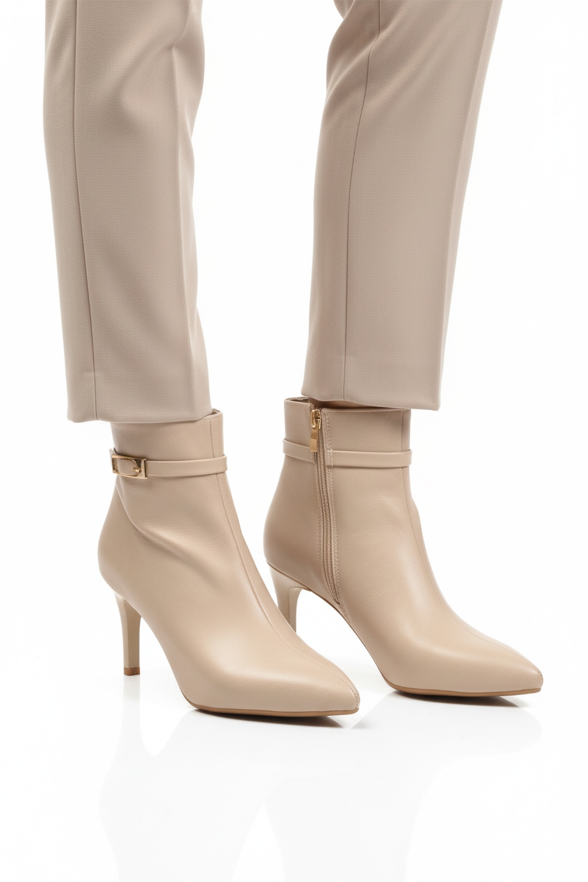 A Spor A Spor Aspor Bej İçi Polarlı Fermuarlı Kadın Topuklu Bot | Flo Bej - 2. görsel