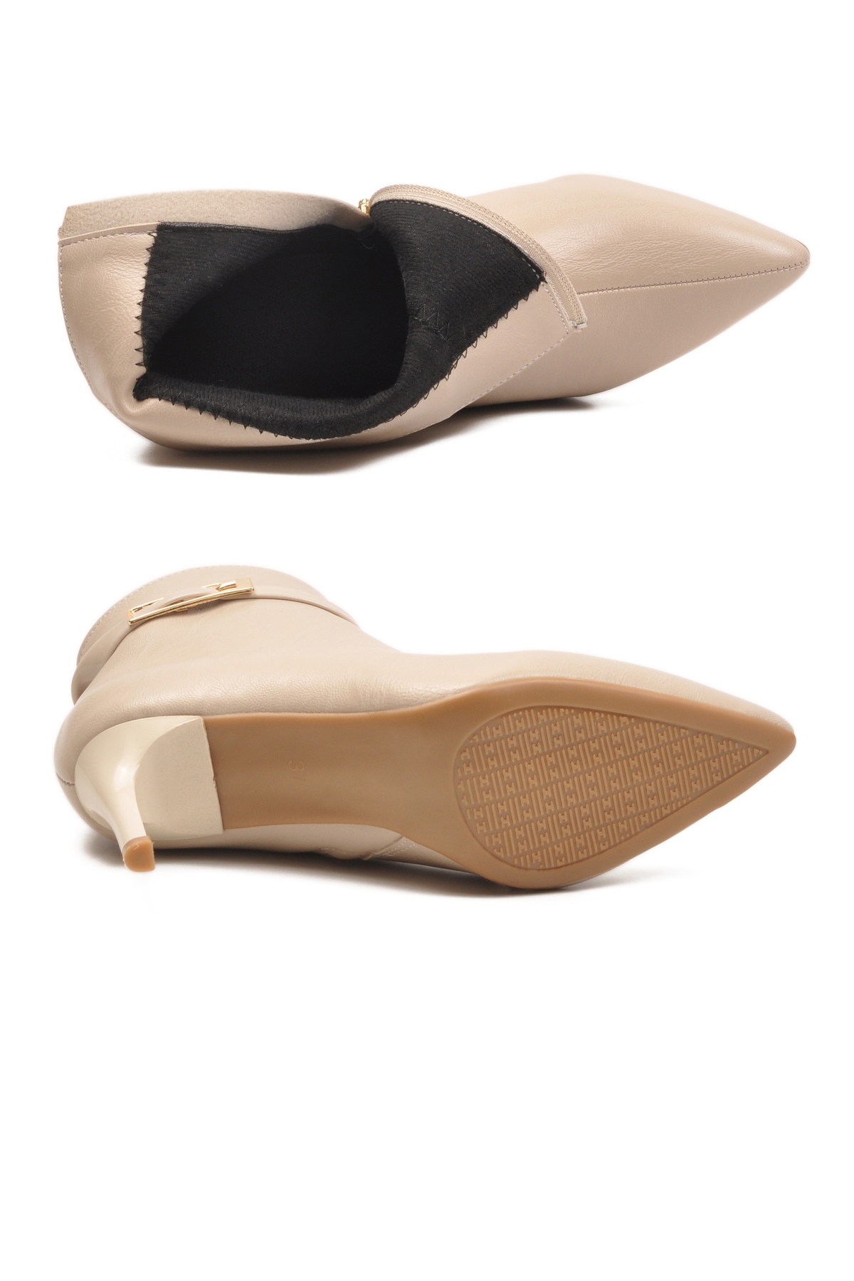 A Spor A Spor Aspor Bej İçi Polarlı Fermuarlı Kadın Topuklu Bot | Flo Bej - 6. görsel