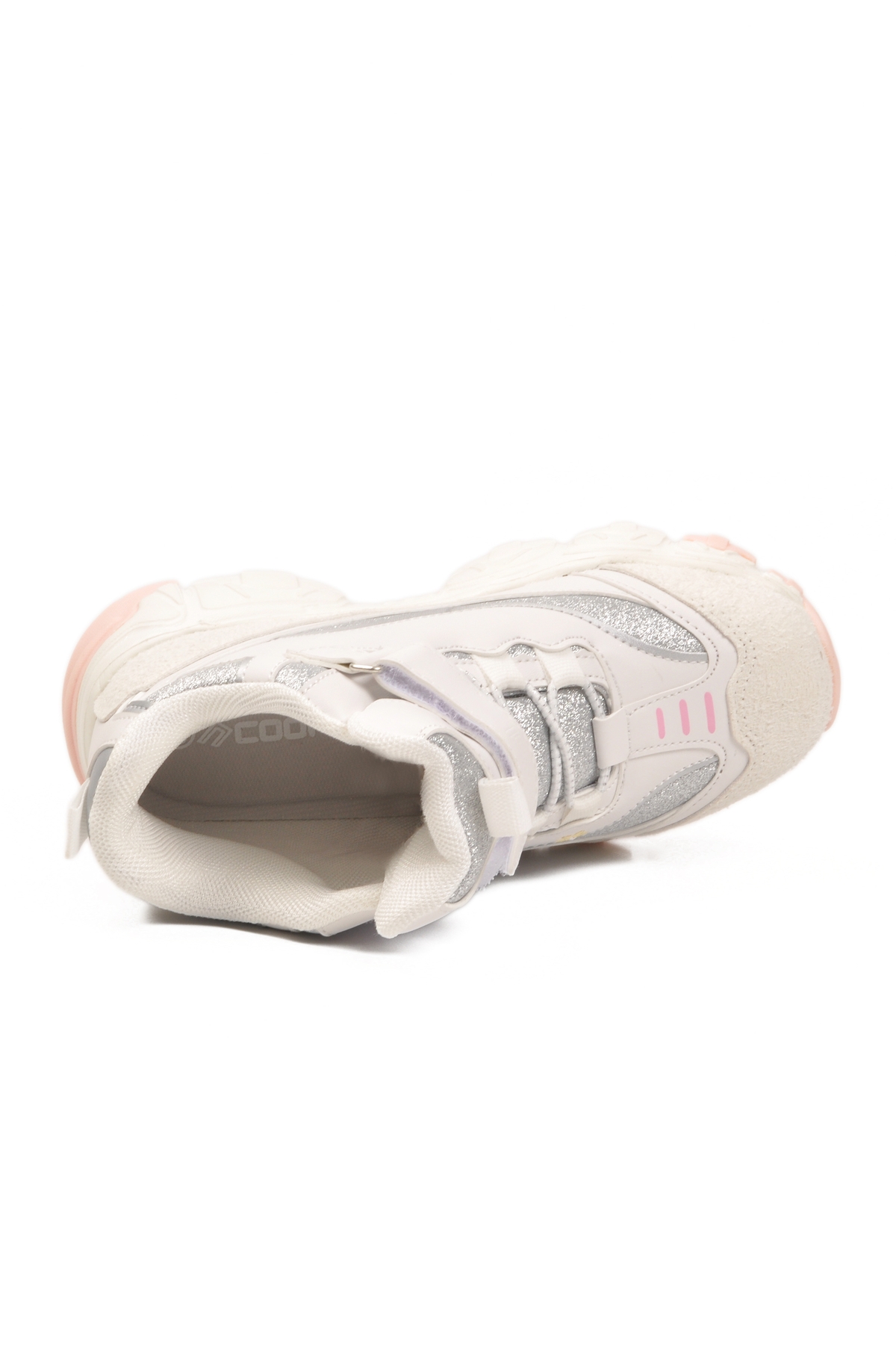 Cool Cool Beyaz Cırtlı Desenli Kız Çocuk Hi Sneaker | Flo Beyaz - 5. görsel