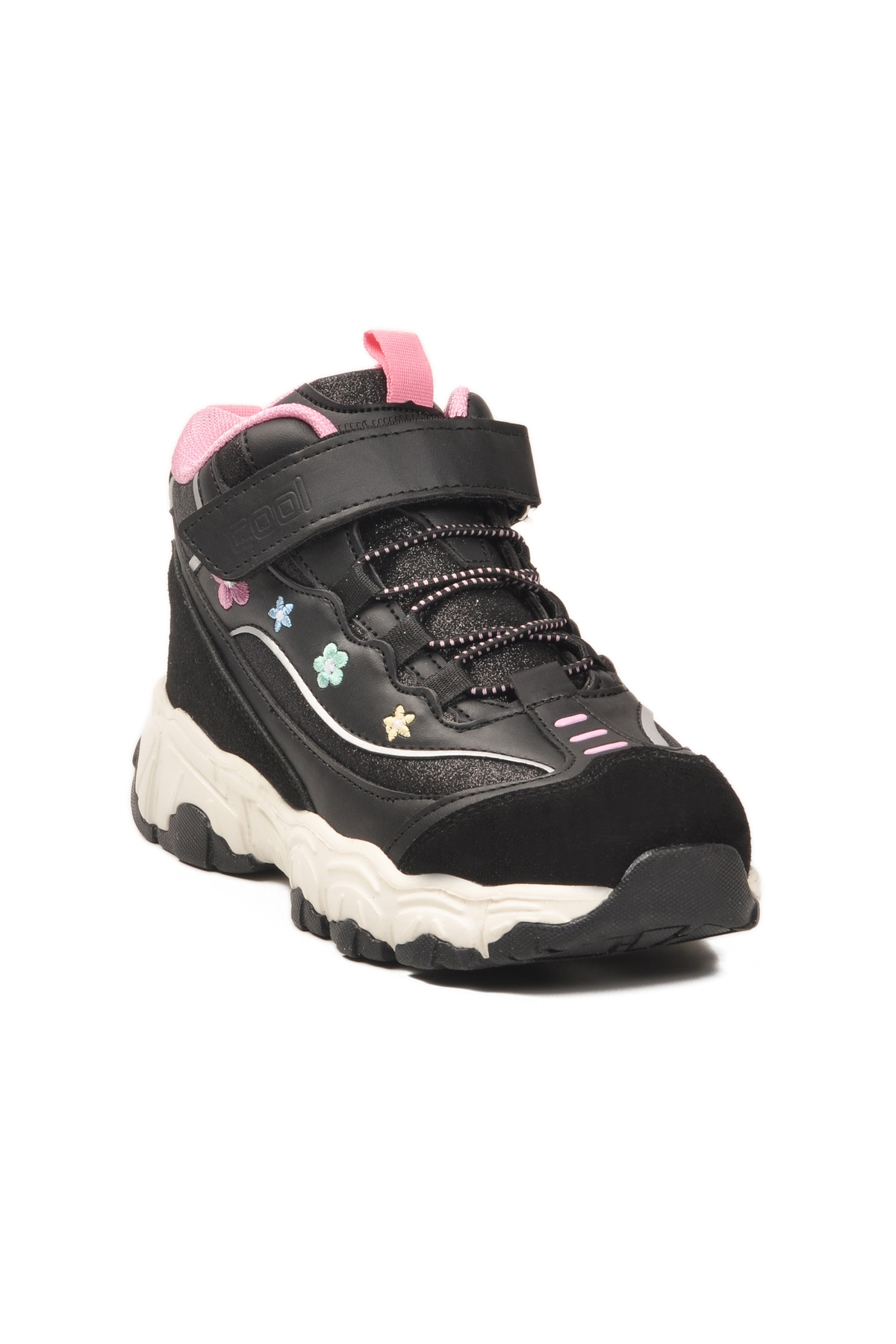 Cool Cool Siyah Cırtlı Desenli Kız Çocuk Hi Sneaker | Flo Siyah - 4. görsel