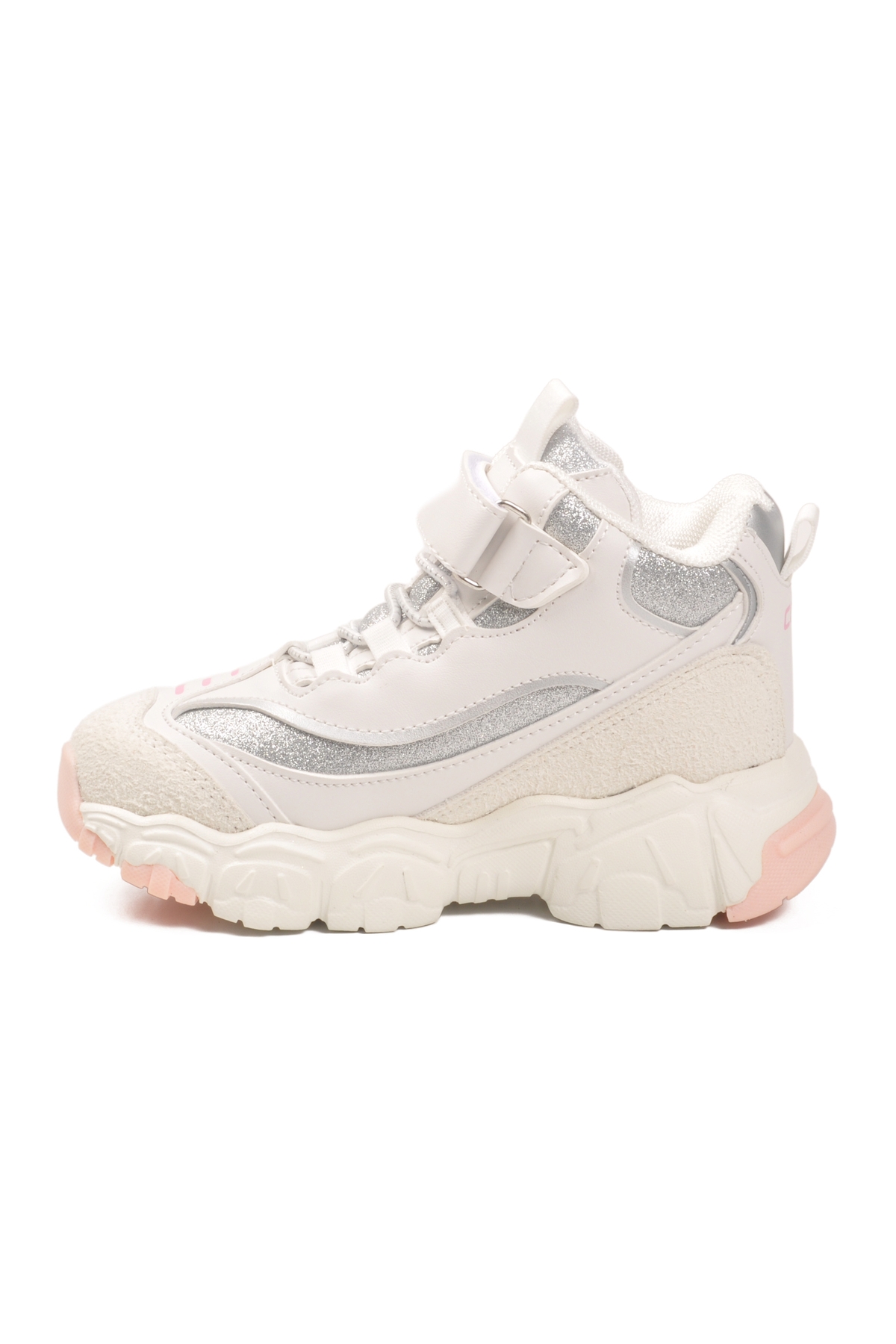 Cool Cool Beyaz Cırtlı Desenli Kız Çocuk Hi Sneaker | Flo Beyaz - 5. görsel