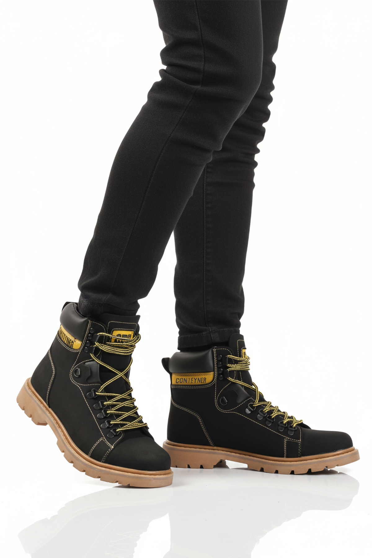 Siyah Nubuk Bağcıklı Erkek Worker Bot - Görsel 2