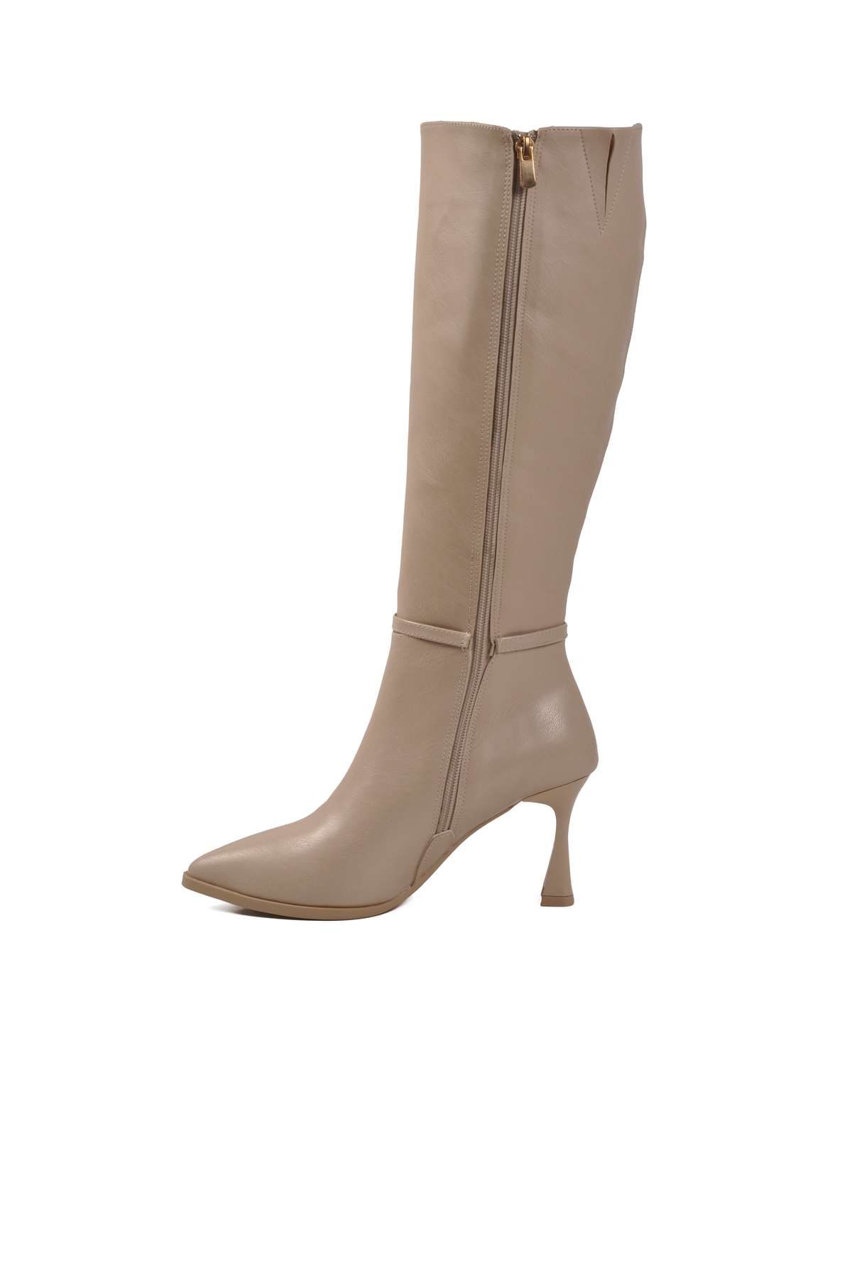 Aspor Ten İçi Kürklü Fermuarlı Kadın Topuklu Çizme - Görsel 3