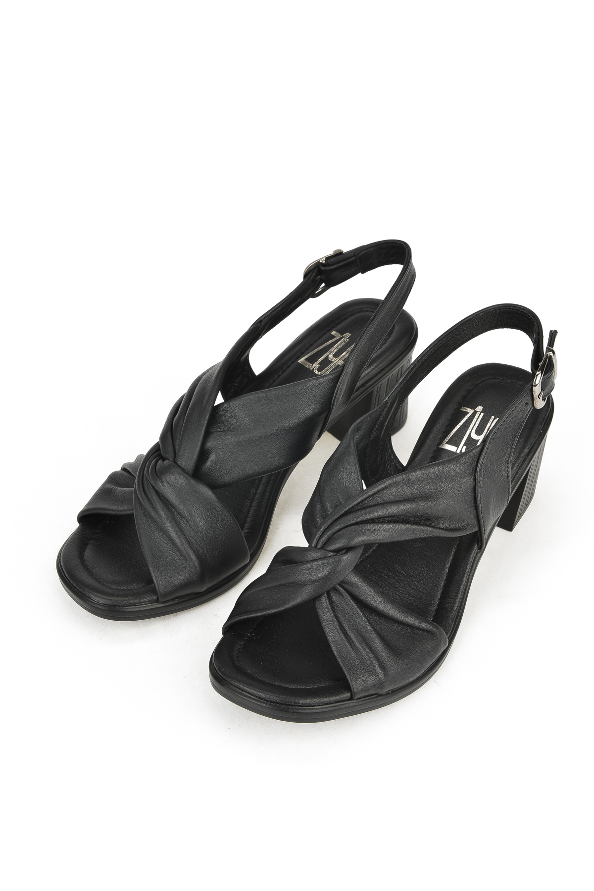 Ziya Beyaz Ziya Hakiki Kadın Deri Topuklu Sandalet