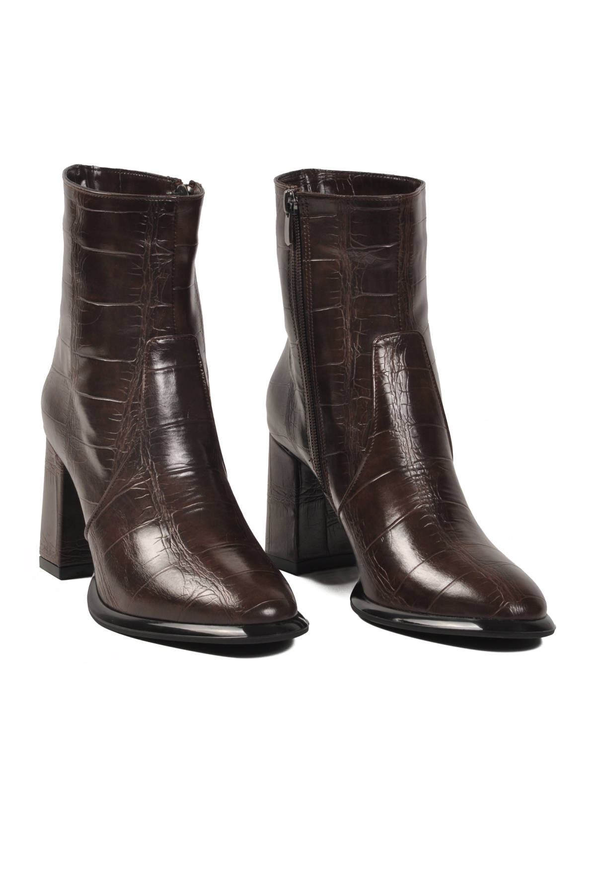 Ayakmod Ayakmod Kahverengi 878601 Polarlı Kahve Kadın Topuklu Bot | Flo Kahverengi - 4. görsel