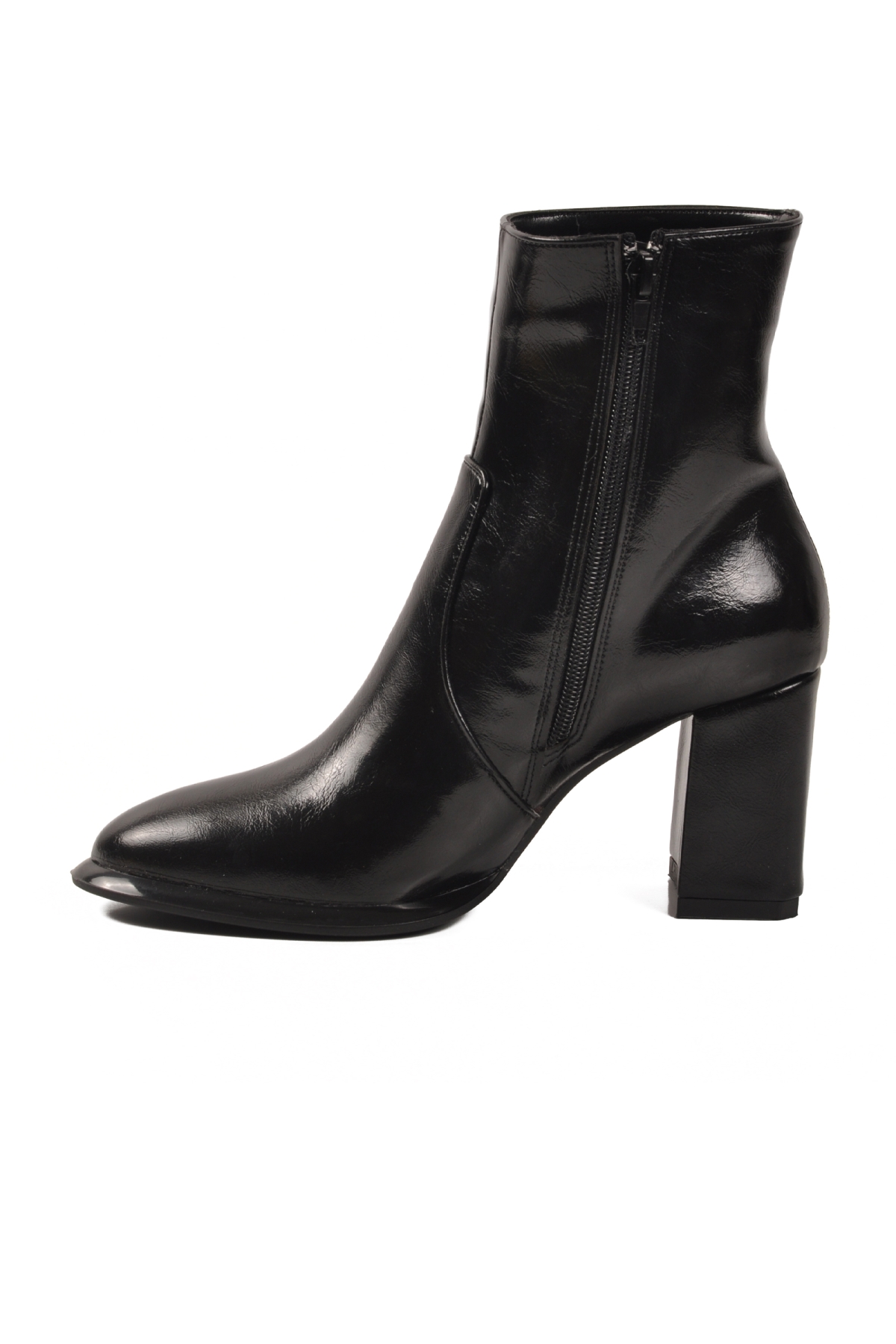 Ayakmod Ayakmod 878601 Polarlı Siyah Kırışık Kadın Topuklu Bot | Flo Siyah - 3. görsel