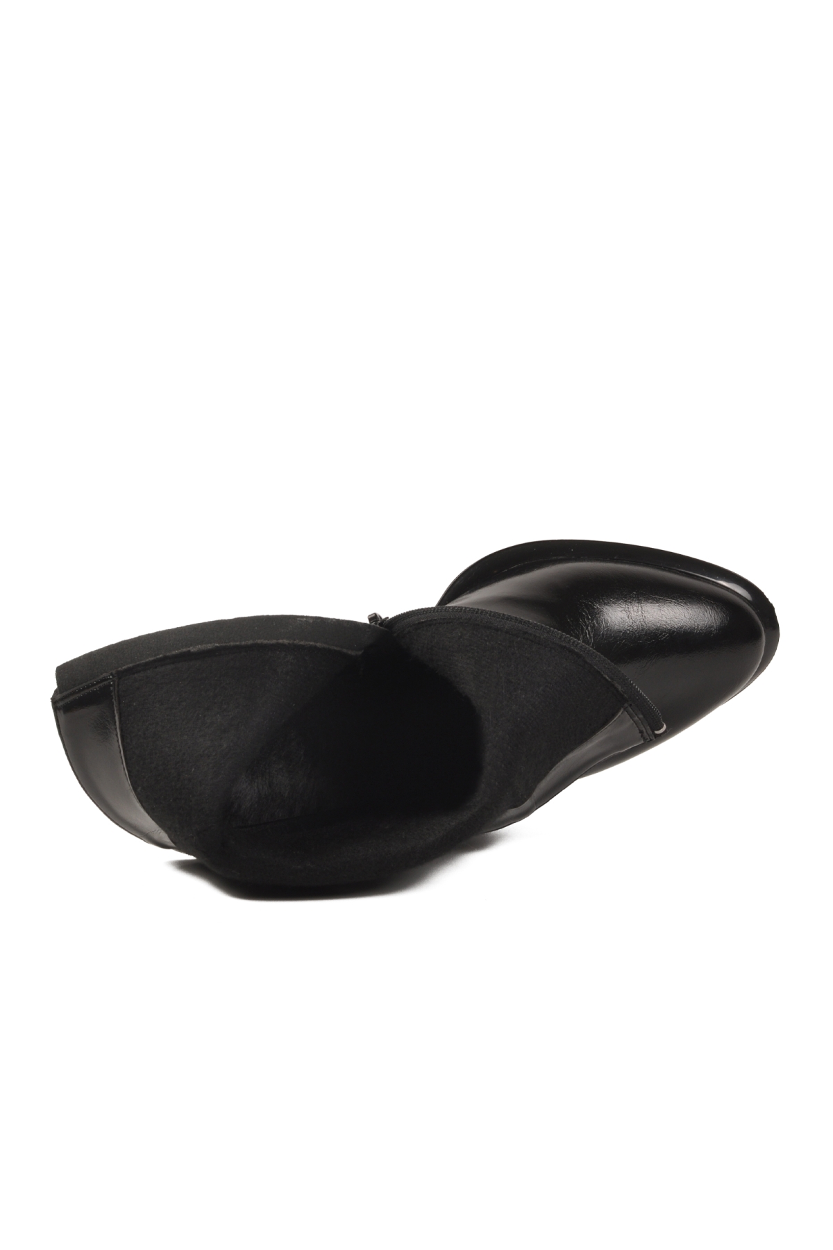 Ayakmod Ayakmod 878601 Polarlı Siyah Kırışık Kadın Topuklu Bot | Flo Siyah - 5. görsel