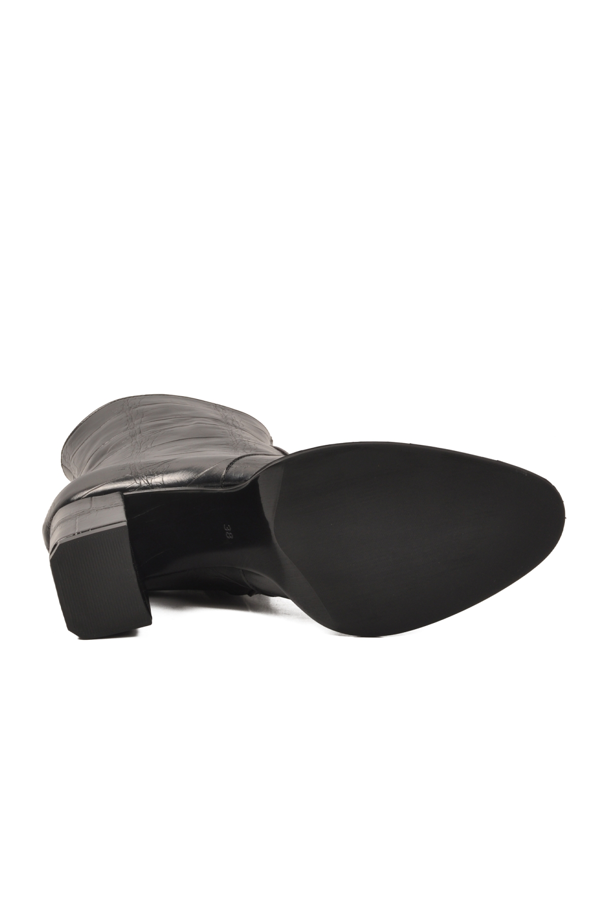 Ayakmod Ayakmod 878601 Polarlı Siyah Kroko Kadın Topuklu Bot | Flo Siyah - 6. görsel