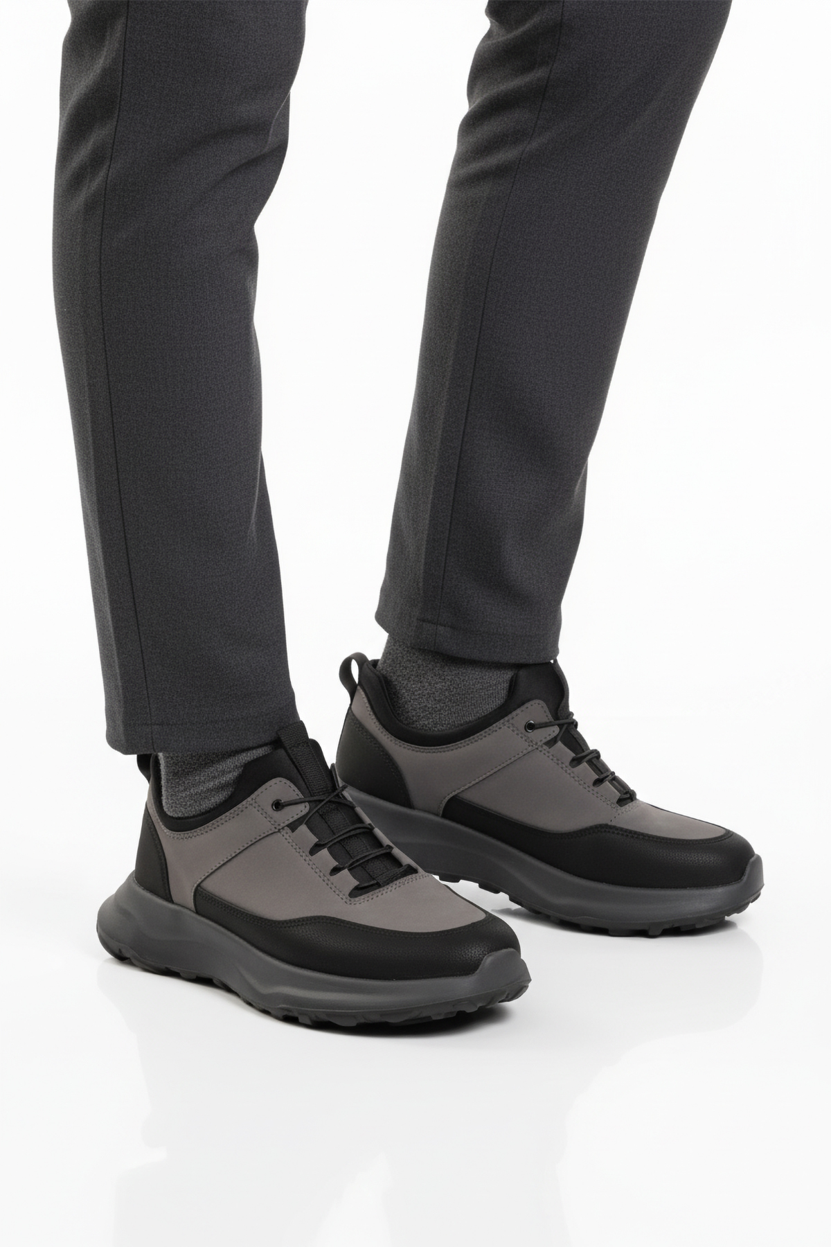 Ayakmod Ayakmod Gri 460 Bağcıklı Füme Erkek Günlük Ayakkabı Casual Ayakkabı | Flo Gri - 2. görsel