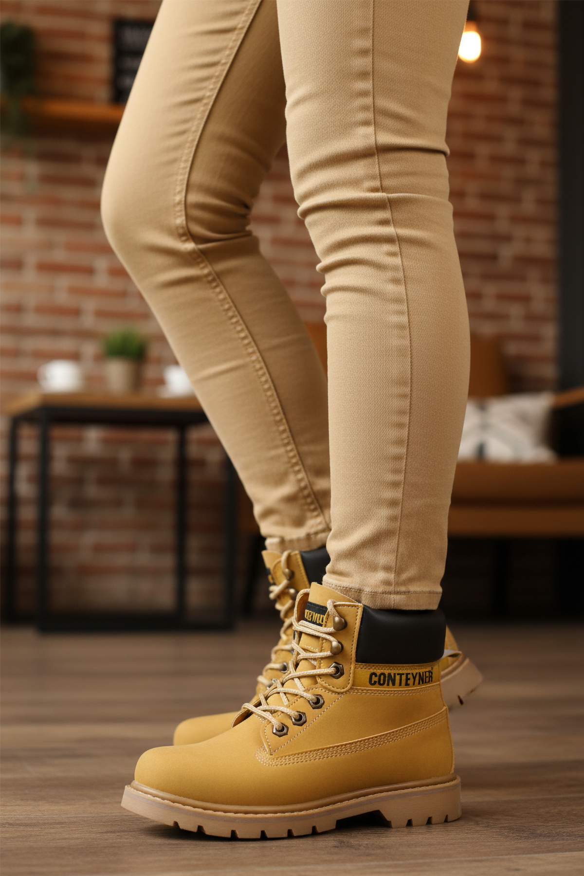 Conteyner Conteyner Çok Renkli 922 Kaymaz Taban Camel Nubuk Unisex Bot | Flo Çok Renkli - 4. görsel