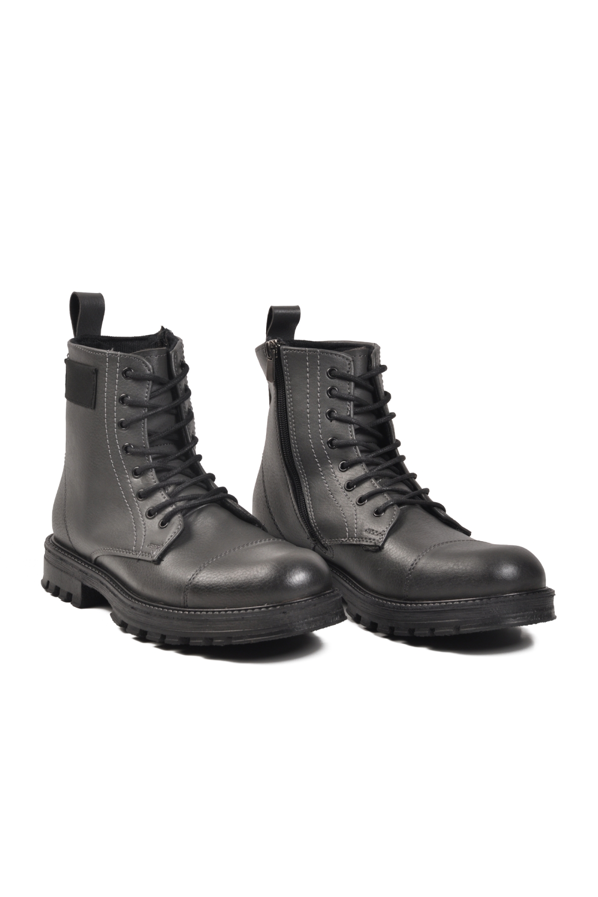 Ayakmod Ayakmod Gri 856 Bağcıklı Kaymaz Füme Erkek Bot | Flo Gri - 4. görsel