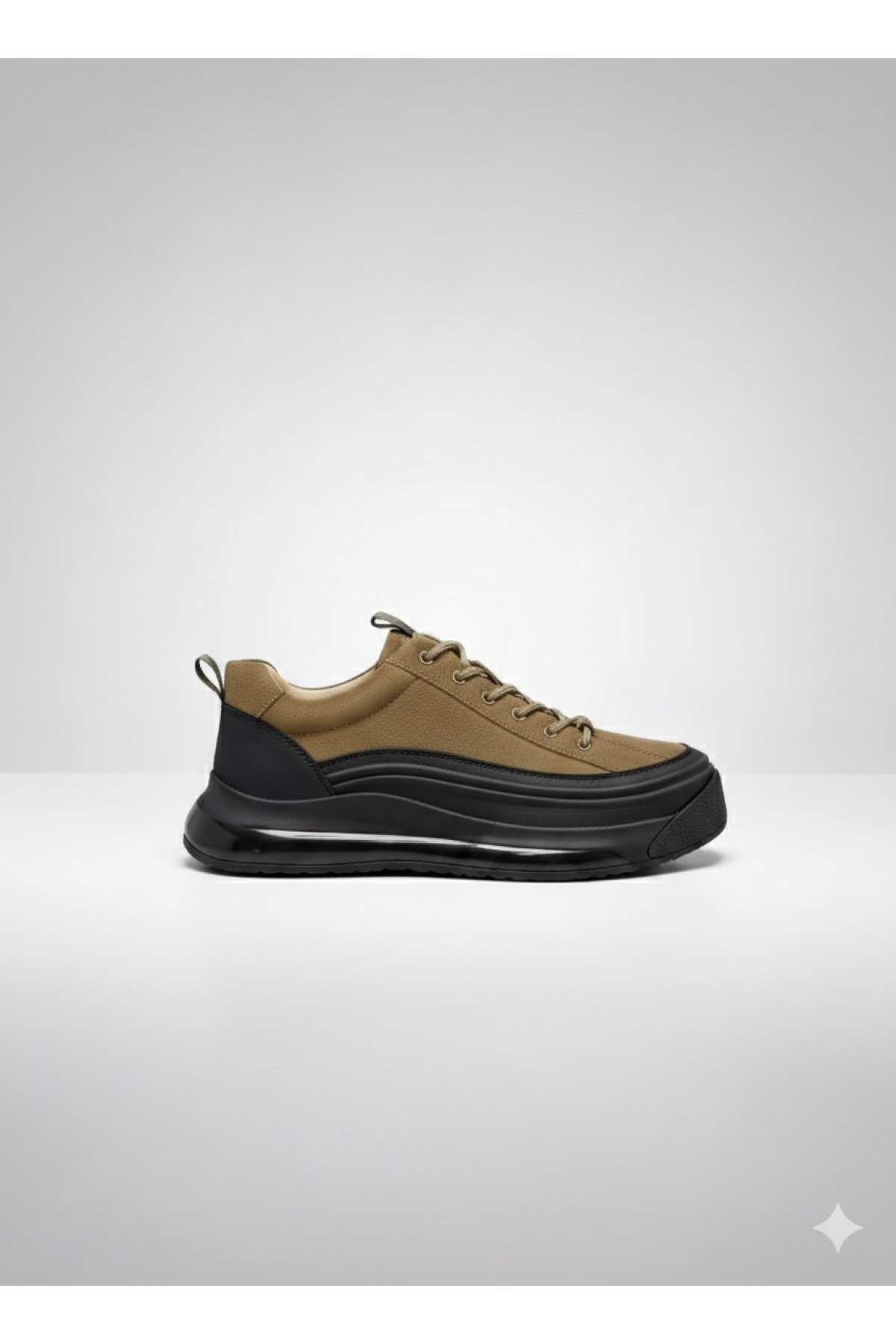 Lastik Bağlı Hava Köpük Düz Taban Hakiki Deri Erkek Sneaker Ayakkabı 22114 - Görsel 4