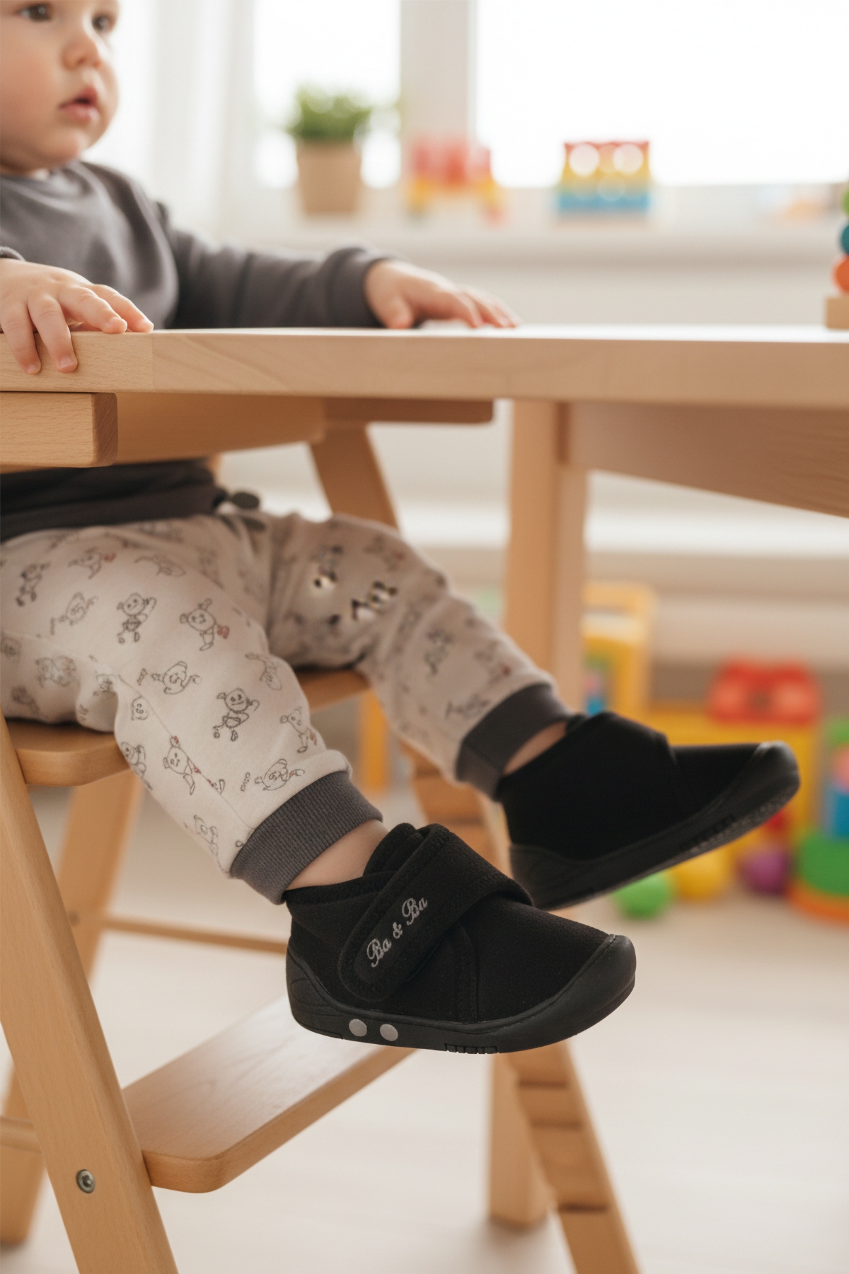 Siyah Süet Cırtlı Bebek Panduf Ba&Ba 058989 B - Görsel 4