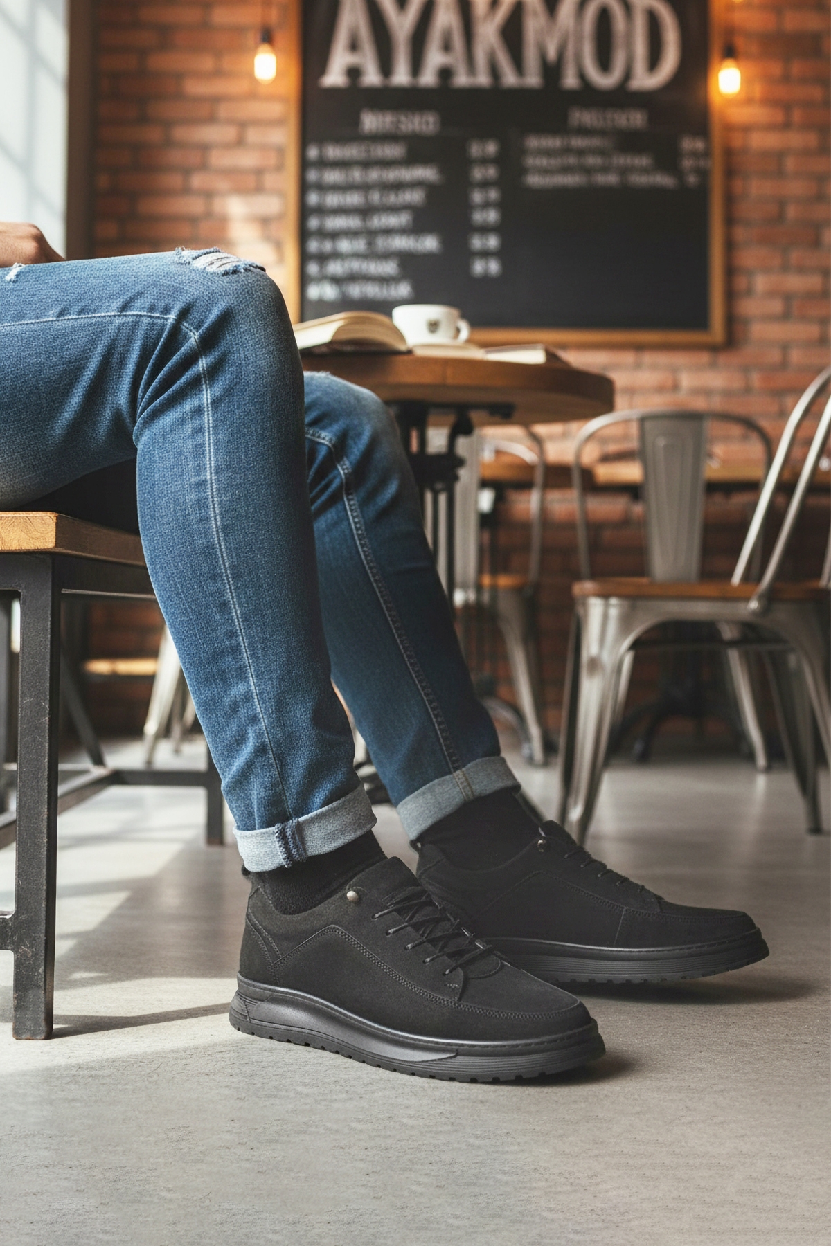 Ayakmod Ayakmod Siyah Nubuk Hakiki Deri Erkek Casual Ayakkabı 138 M | Flo Siyah - 4. görsel
