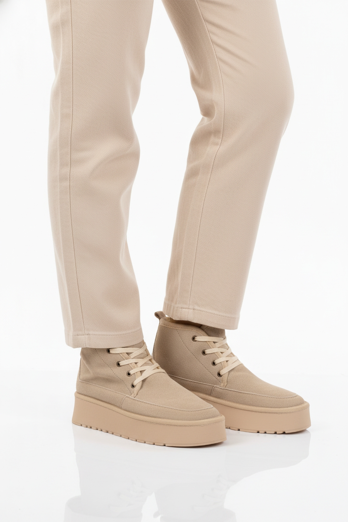 Ayakmod Ayakmod Bej İçi Kürklü Bağcıklı Kadın Bot U-15 Z | Flo Bej - 2. görsel