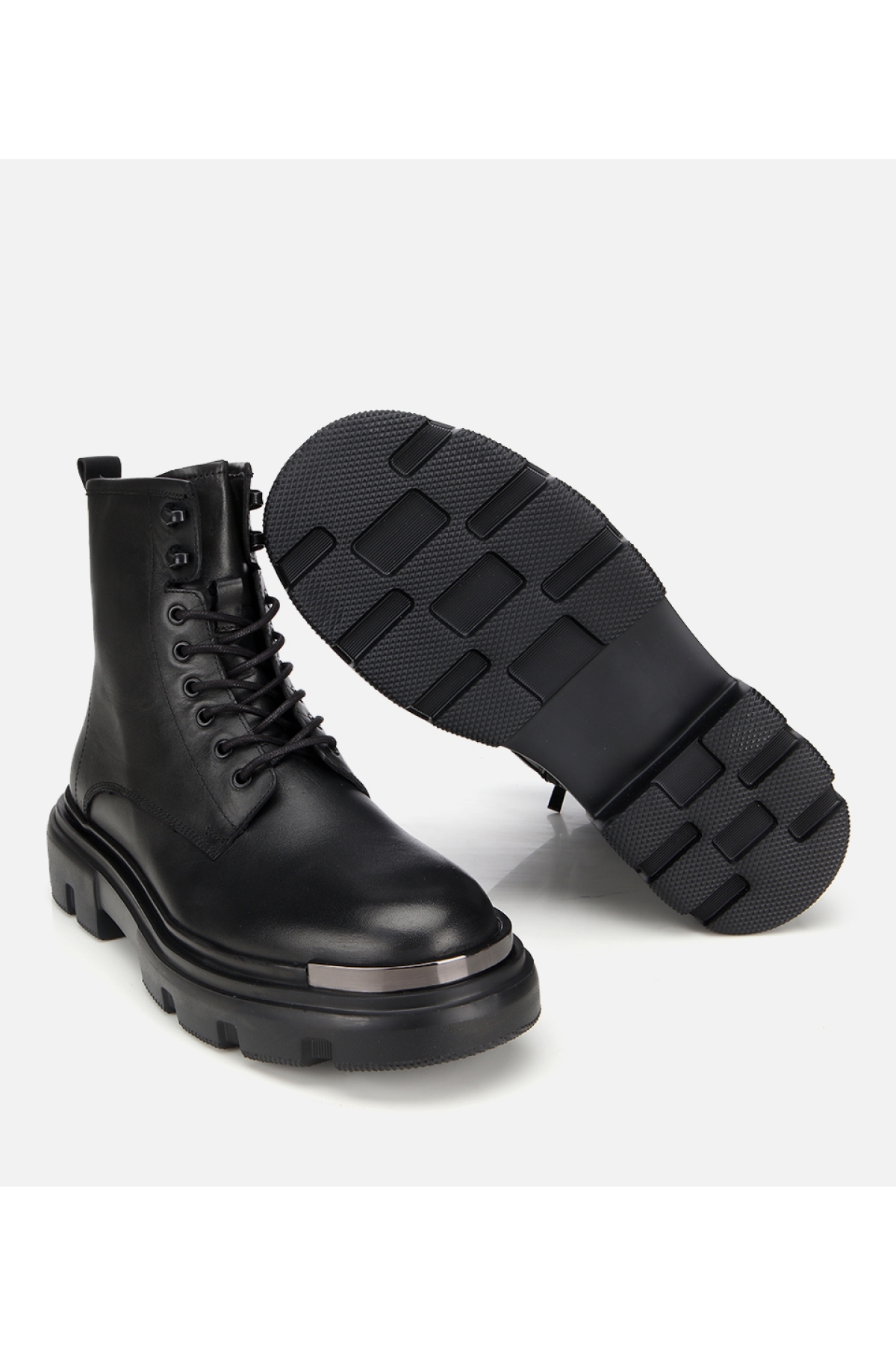 Hotiç Hotiç Erkek Deri Siyah Metal Detaylı Casual Bot | Flo Siyah - 6. görsel