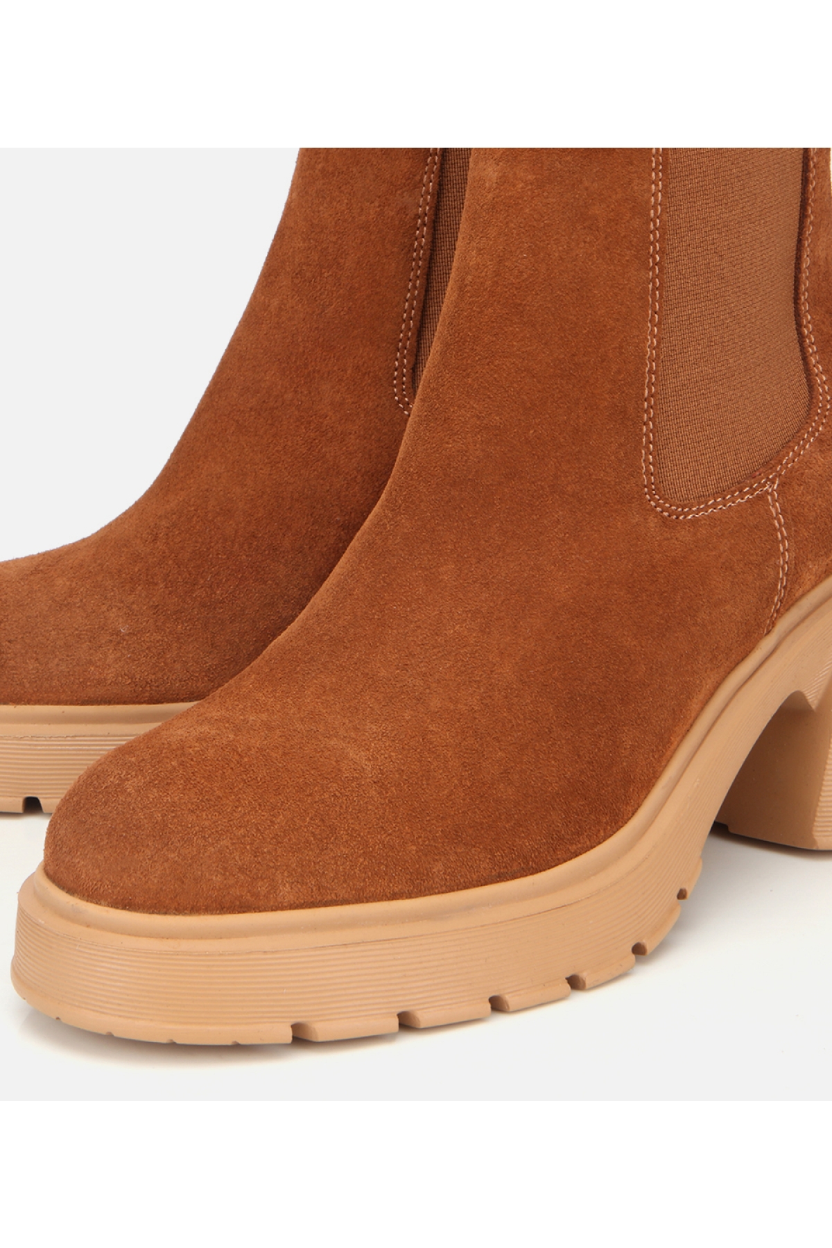 Hotiç Hotiç Kadın Süet Deri Taba Lastik Detaylı Topuklu Bot | Flo Taba - 4. görsel