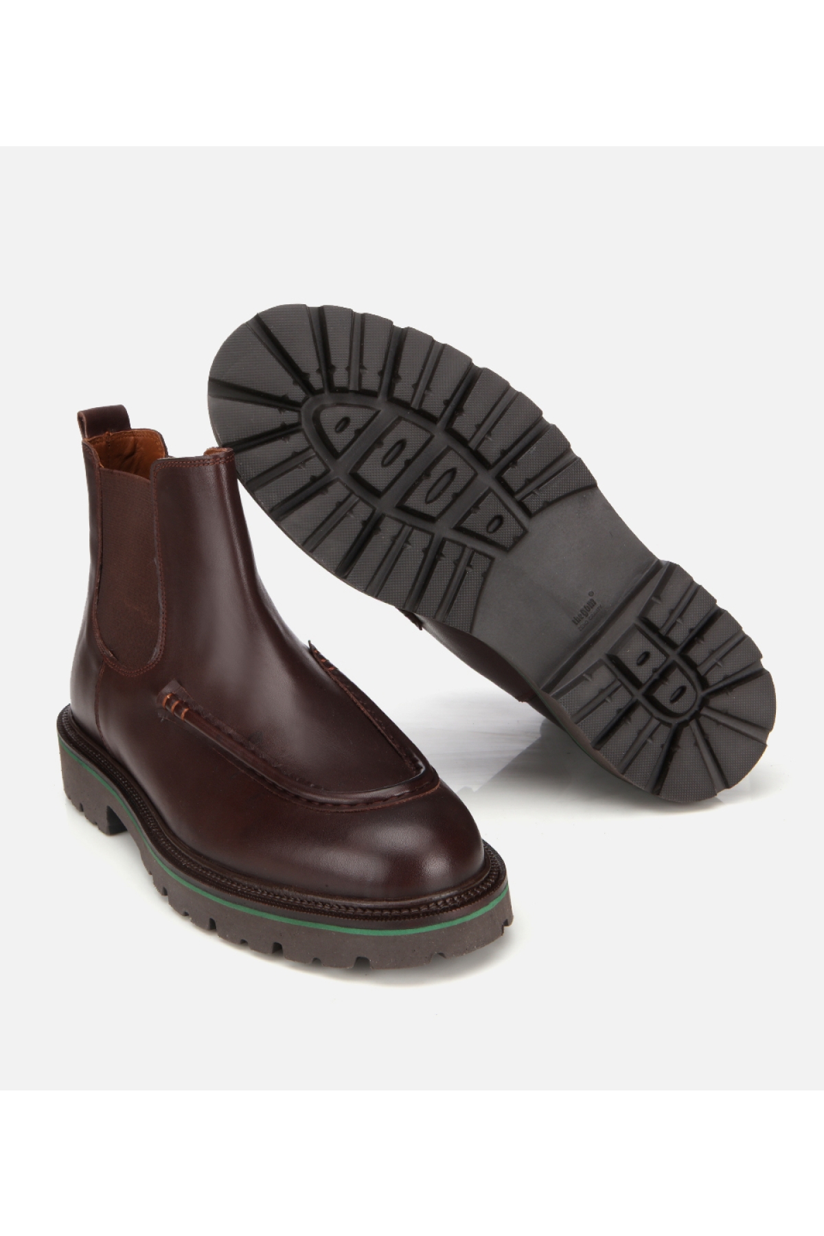 Erkek Deri Kahverengi Dikiş Detaylı Chelsea Bot - Görsel 5
