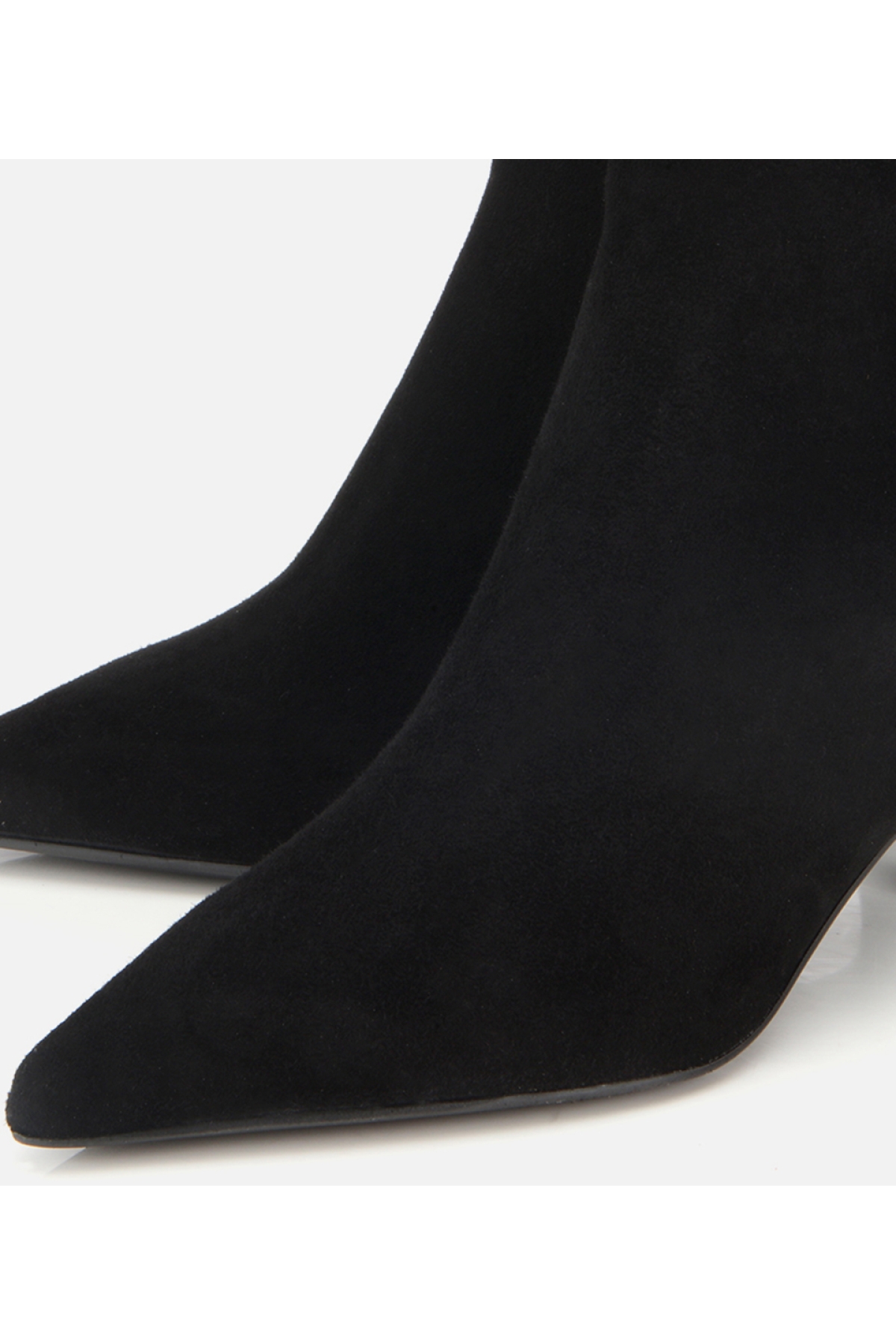 Hotiç Hotiç Kadın Süet Deri Siyah Topuk Detaylı Bilekte Kısa Topuklu Bot | Flo Siyah - 4. görsel