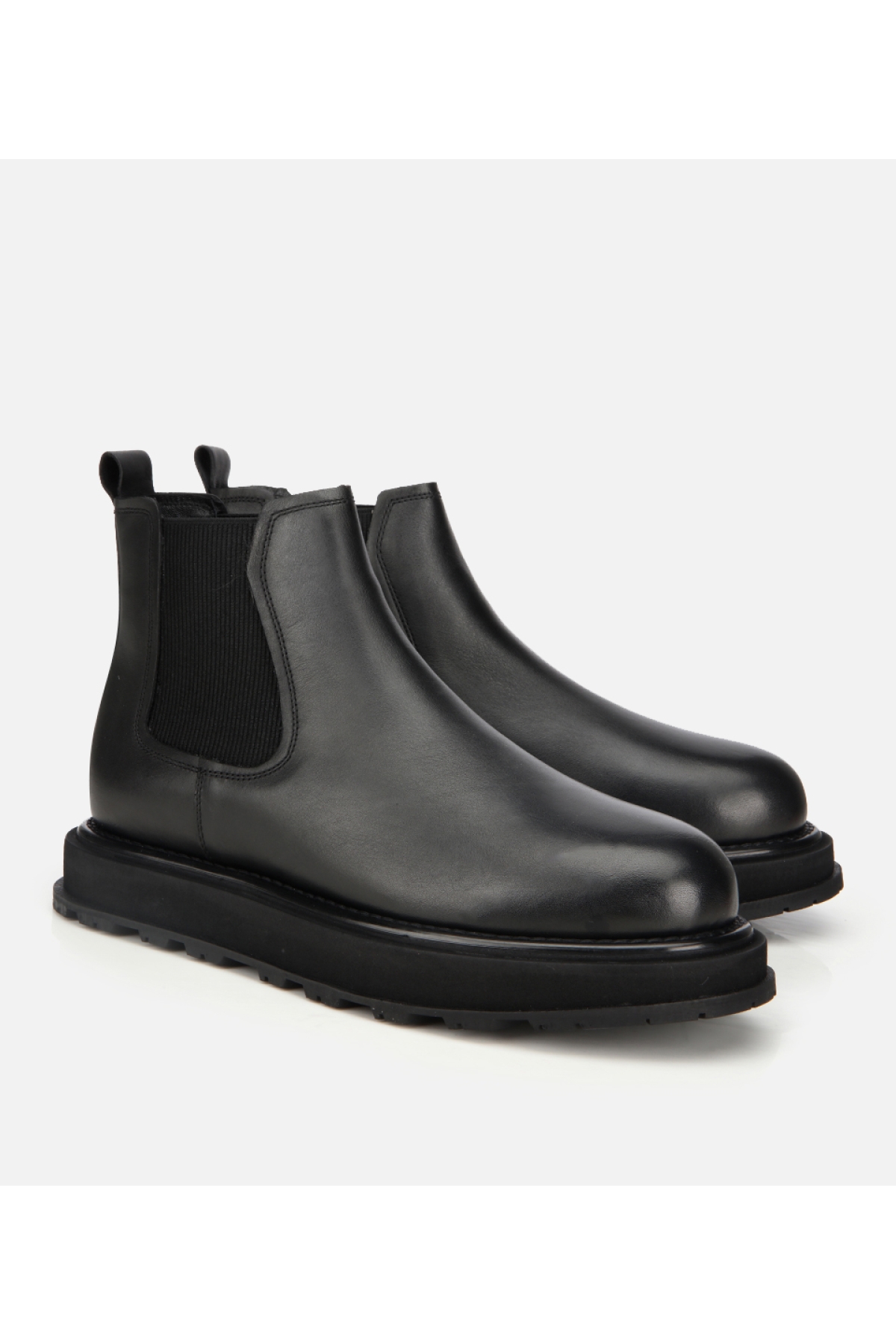 Hotiç Hotiç Siyah Erkek Deri Kahverengi Lastik Detaylı Chelsea Bot | Flo Siyah - 3. görsel