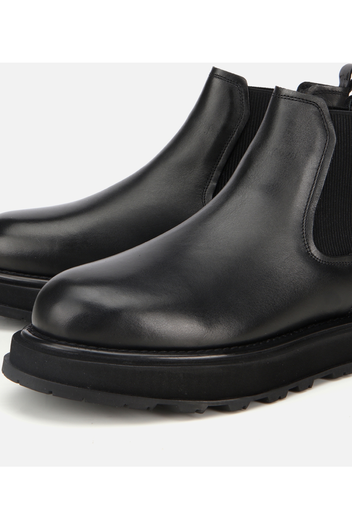 Hotiç Hotiç Siyah Erkek Deri Kahverengi Lastik Detaylı Chelsea Bot | Flo Siyah - 4. görsel