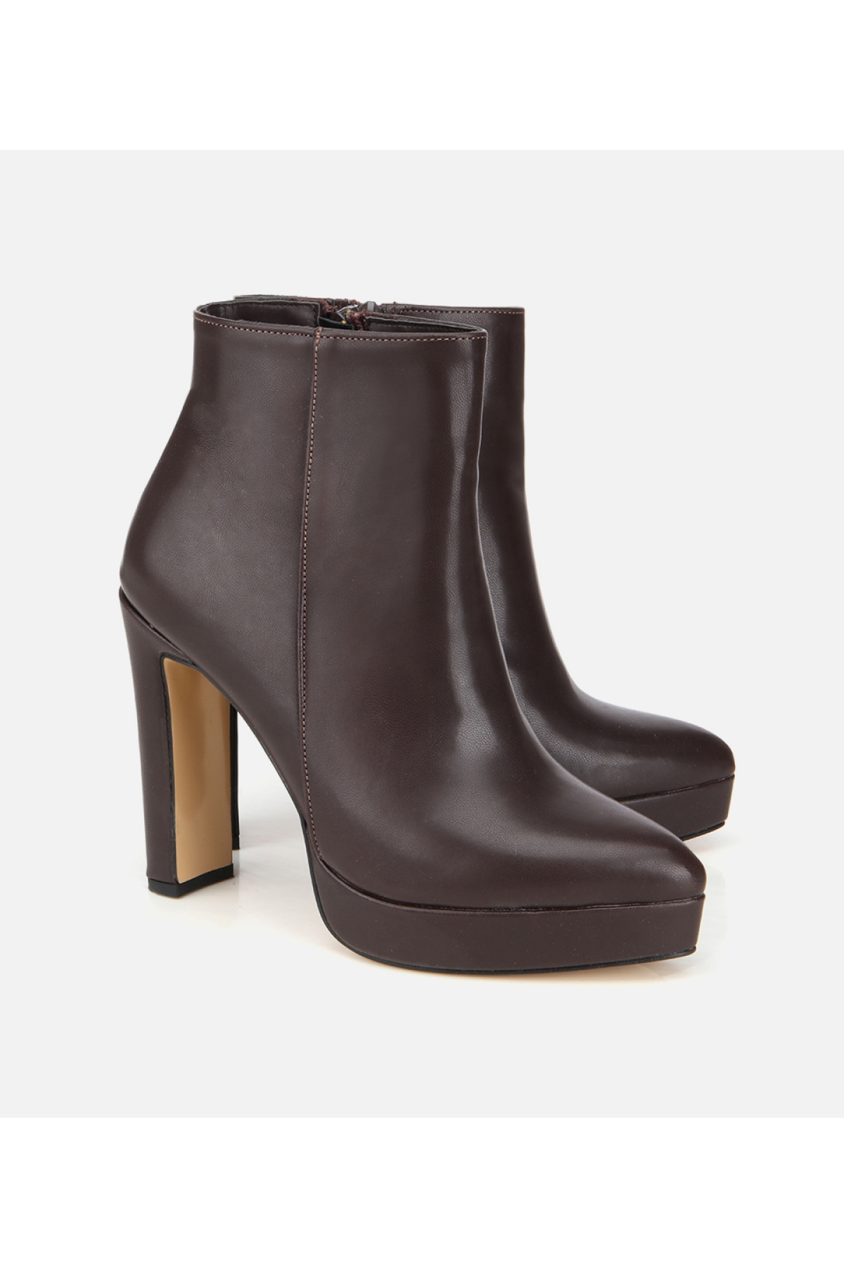 Kadın Kahverengi Yüksek Topuklu Platform Topuklu Bot - Görsel 3