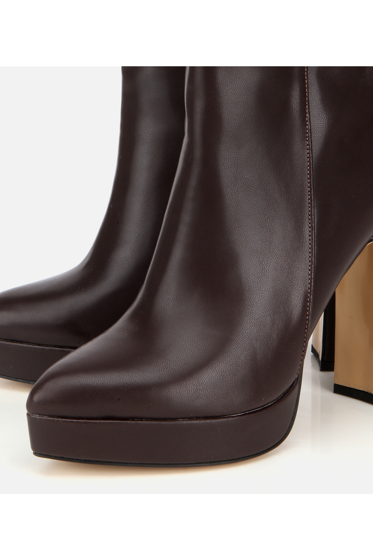 Kadın Kahverengi Yüksek Topuklu Platform Topuklu Bot - Görsel 4