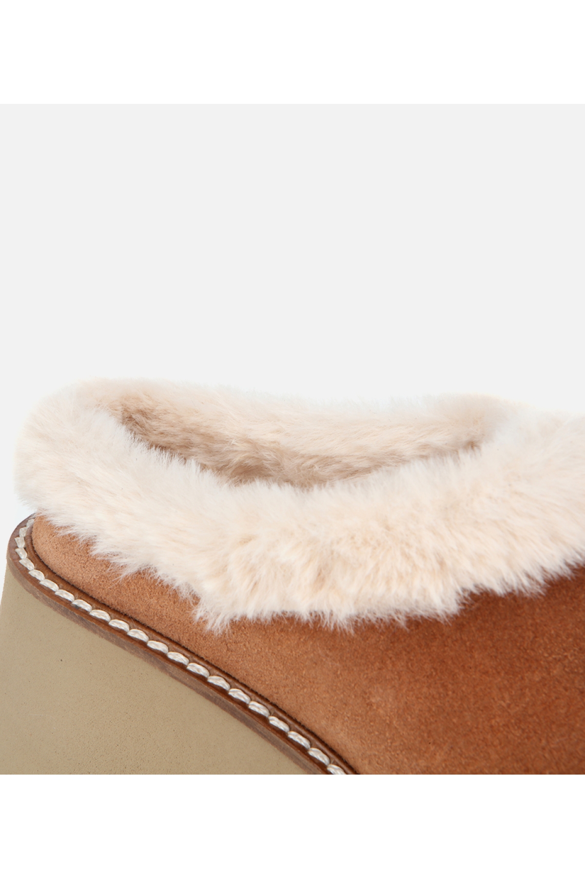 Hotiç Hotiç Kadın Süet Deri Taba Kürk Detaylı Kalın Tabanlı Terlik Sandalet & Terlik | Flo Taba - 3. görsel