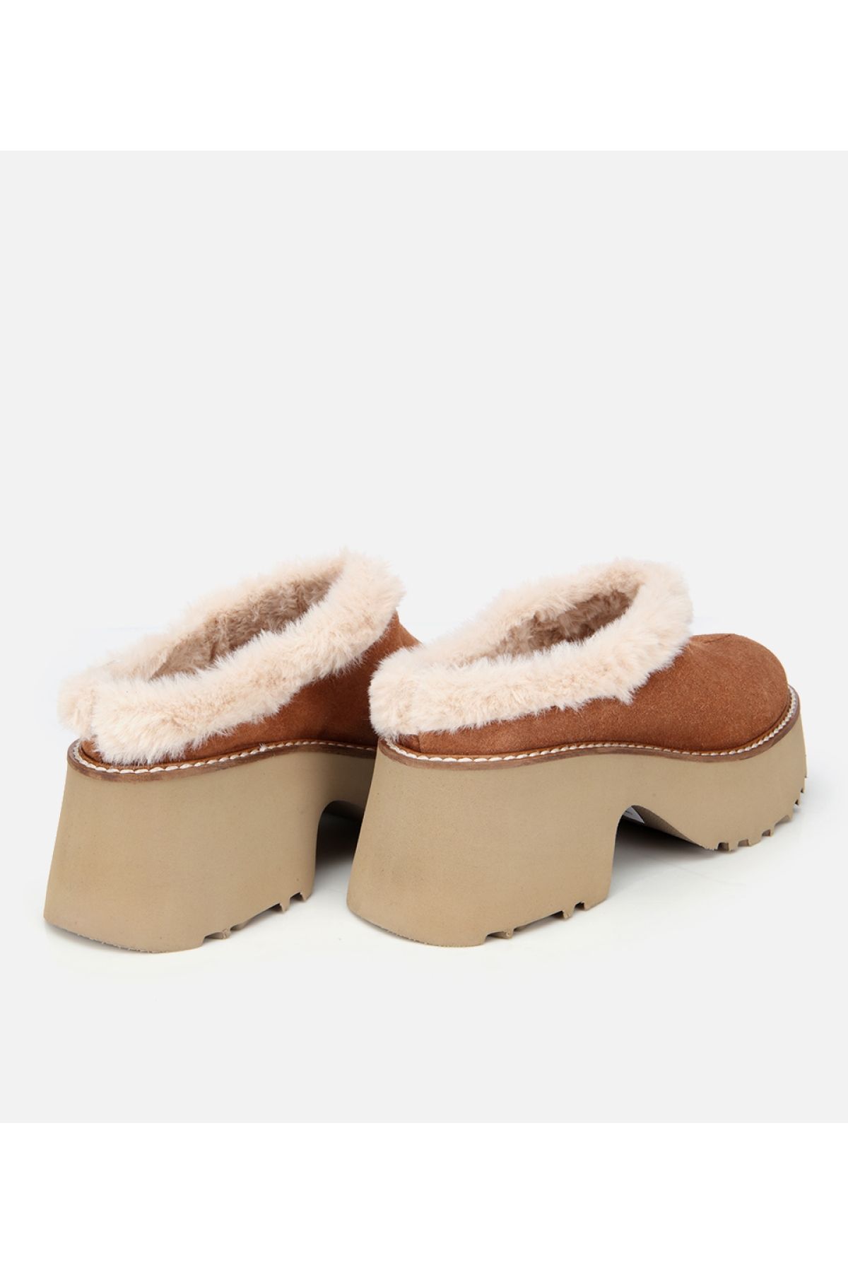 Hotiç Hotiç Kadın Süet Deri Taba Kürk Detaylı Kalın Tabanlı Terlik Sandalet & Terlik | Flo Taba - 6. görsel