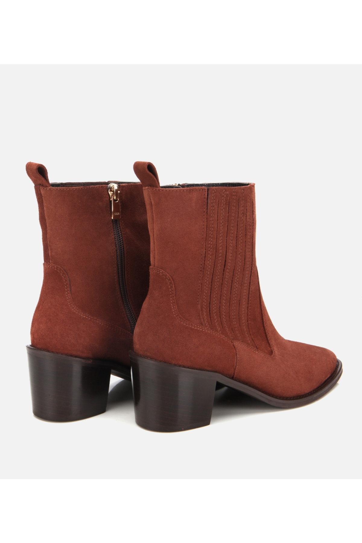 Hotiç Hotiç Kadın Süet Deri Taba Sivri Burunlu Lastik Detaylı Topuklu Bot | Flo Taba - 5. görsel