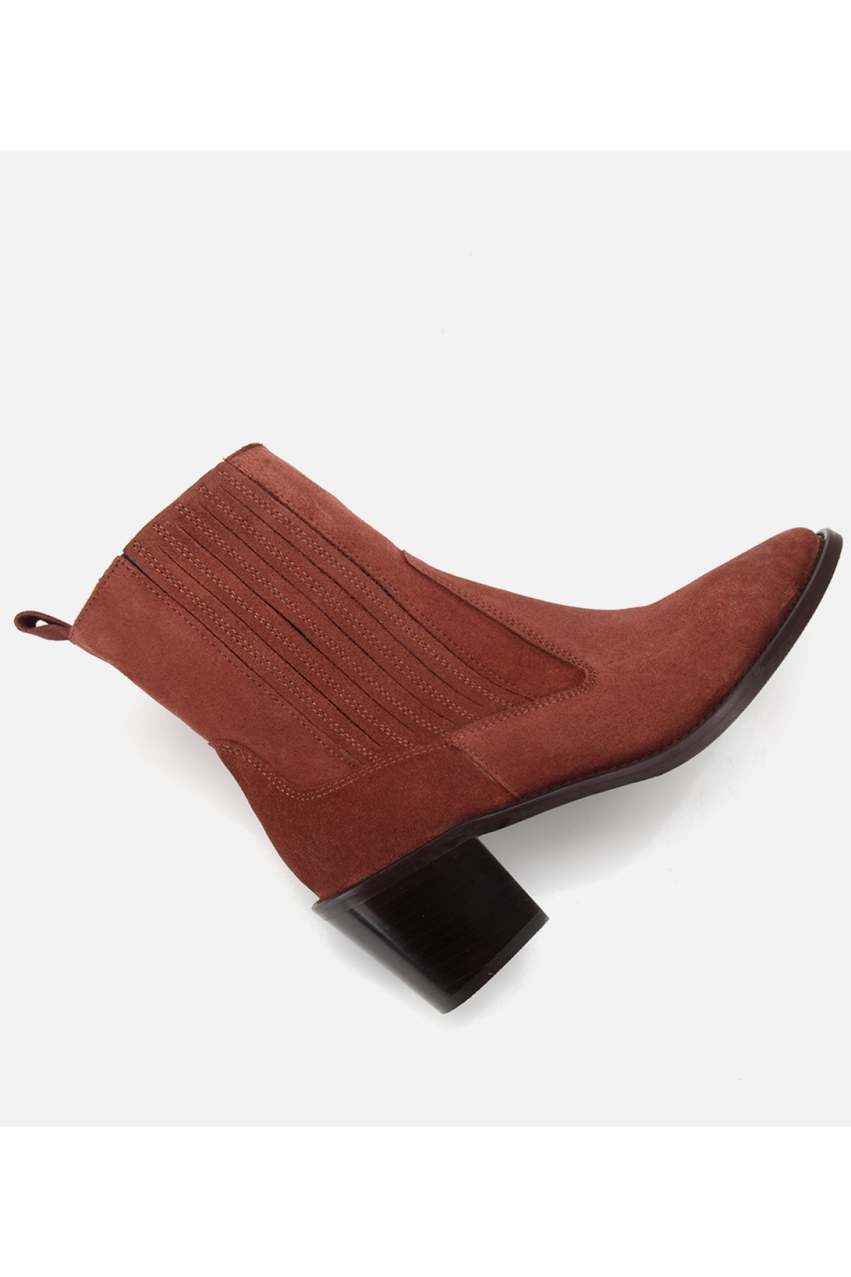 Hotiç Hotiç Kadın Süet Deri Taba Sivri Burunlu Lastik Detaylı Topuklu Bot | Flo Taba - 7. görsel