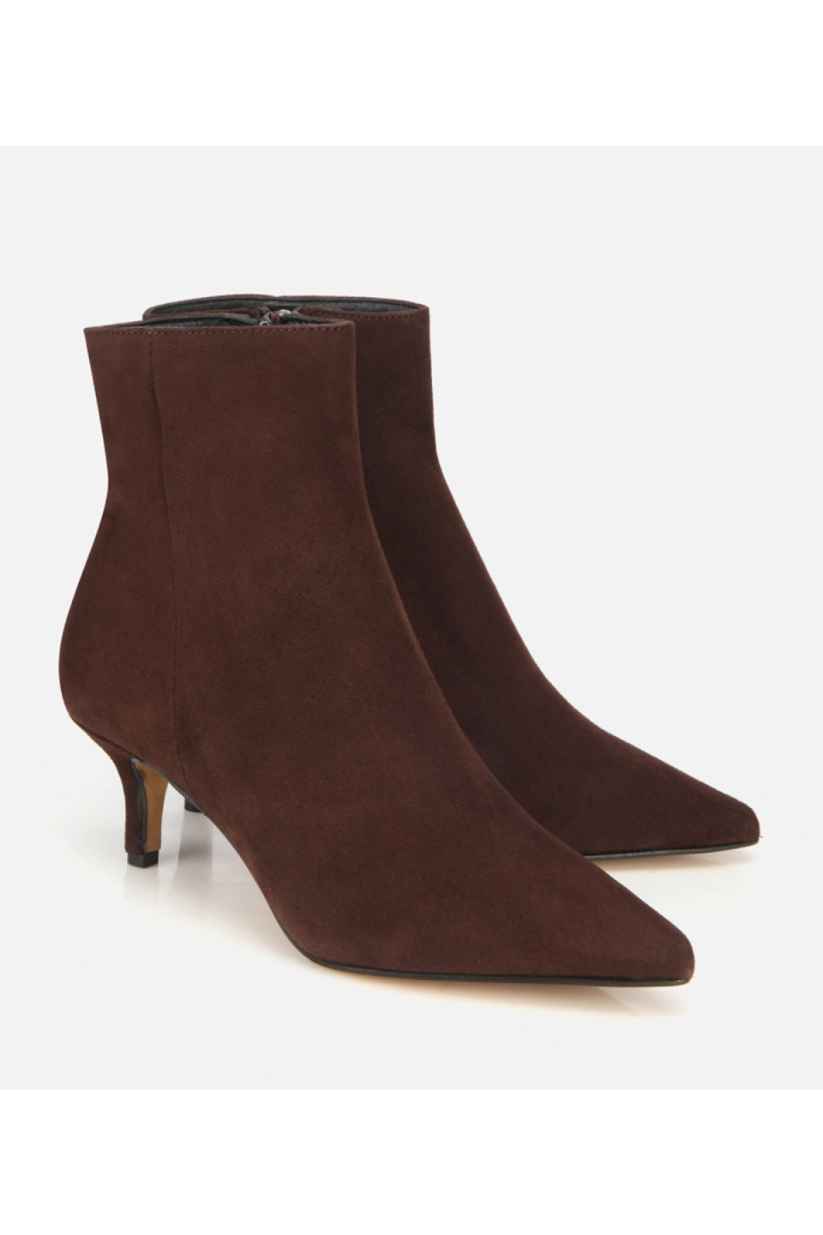 Hotiç Hotiç Kadın Süet Deri Kahverengi Sivri Burunlu Bilekte Topuklu Bot | Flo Kahverengi - 3. görsel