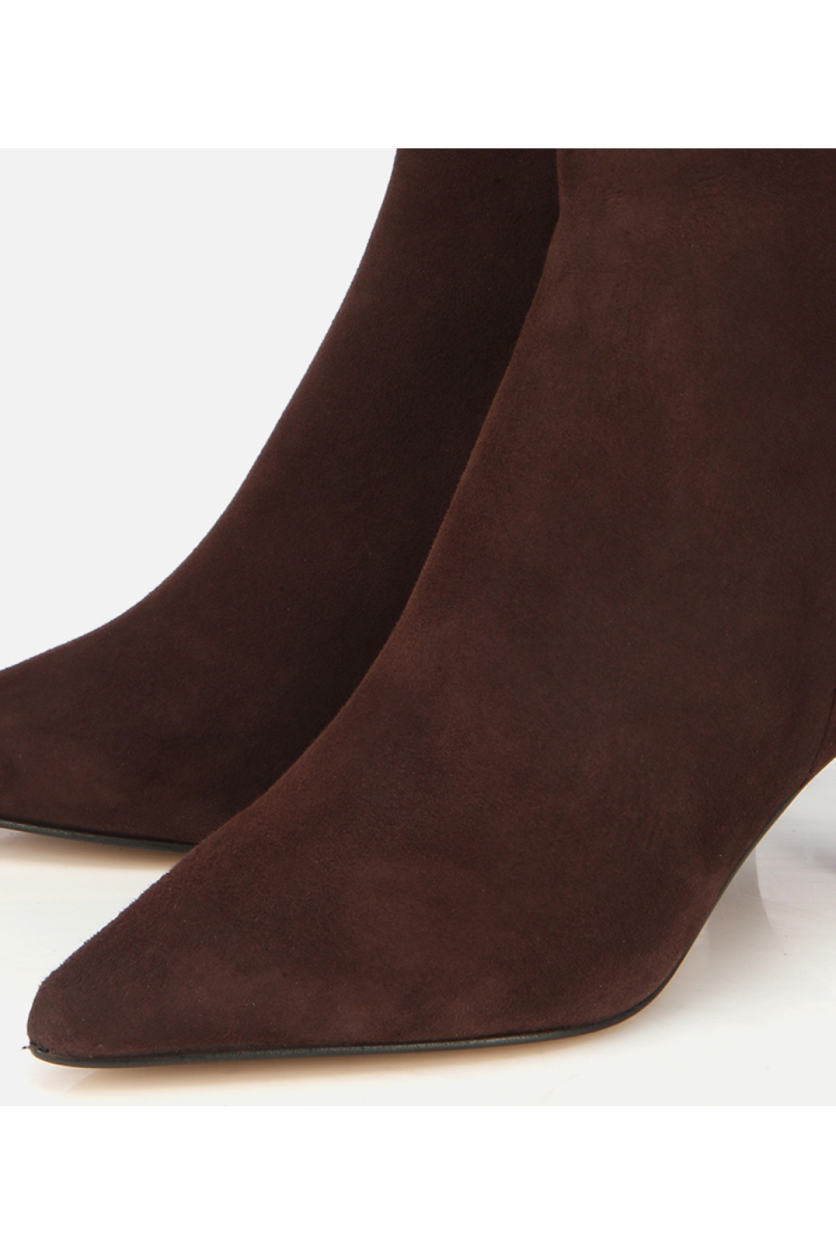 Hotiç Hotiç Kadın Süet Deri Kahverengi Sivri Burunlu Bilekte Topuklu Bot | Flo Kahverengi - 4. görsel