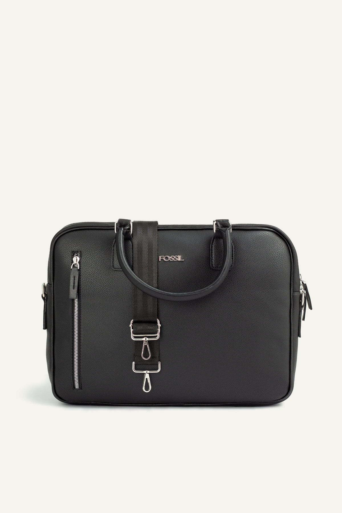 Fossil 2036 Vegan Deri laptop çantası evrak çantası unisex şık tasarım SİYAH — 3