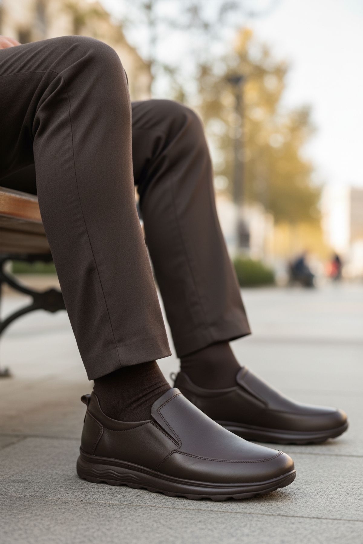 Kahve Hafif Bağcıksız Erkek Casual Ayakkabı 1612 M - Görsel 4