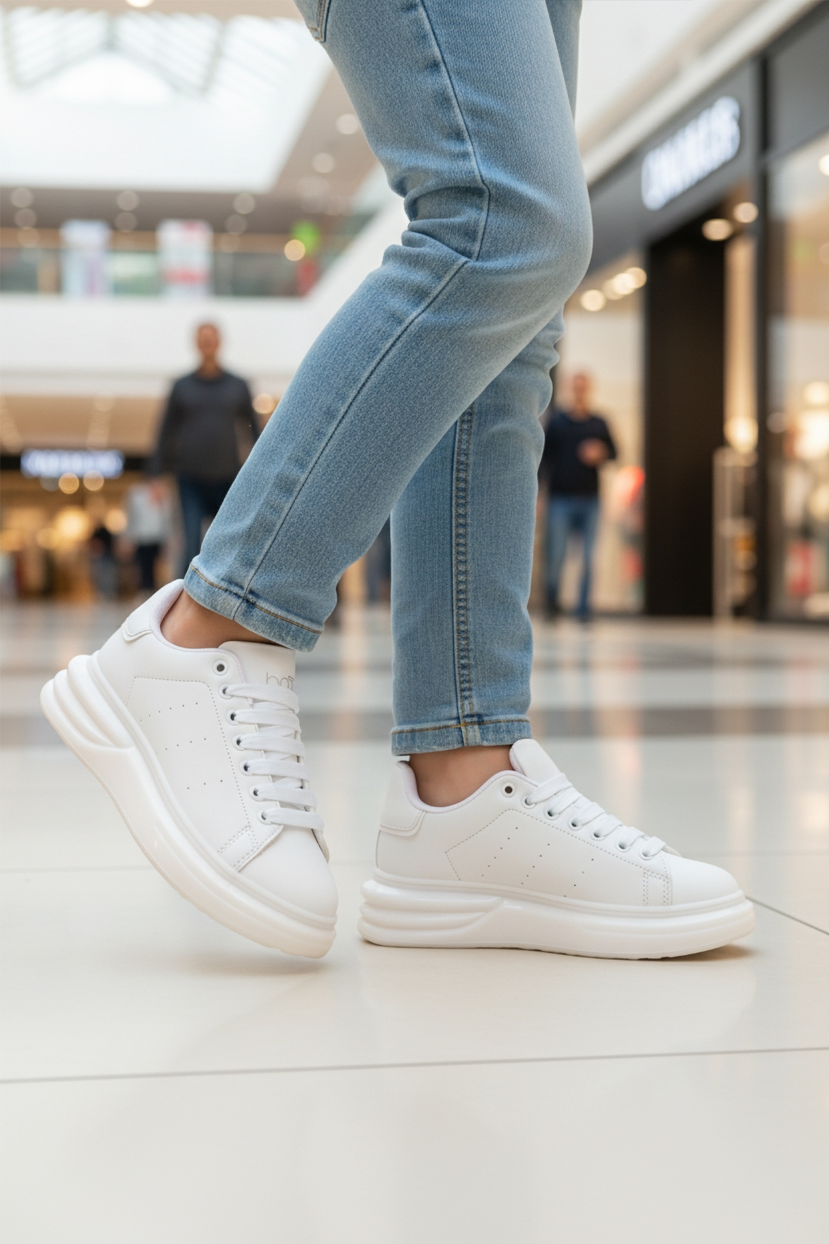 Ayakmod Ayakmod Beyaz Bağcıklı Cilt Hafifi Unisex Sneaker 628 G | Flo Beyaz - 4. görsel